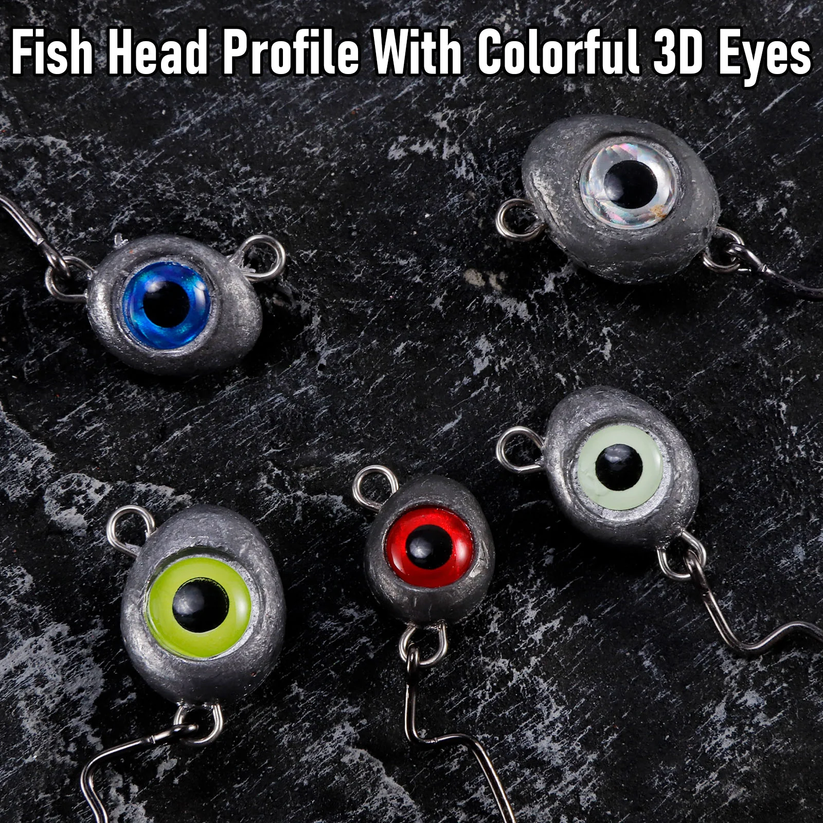 Dr.Fish 10pcs Texas Jig Head Weedless EWG Hooks 1/6-1/2oz - Image 3