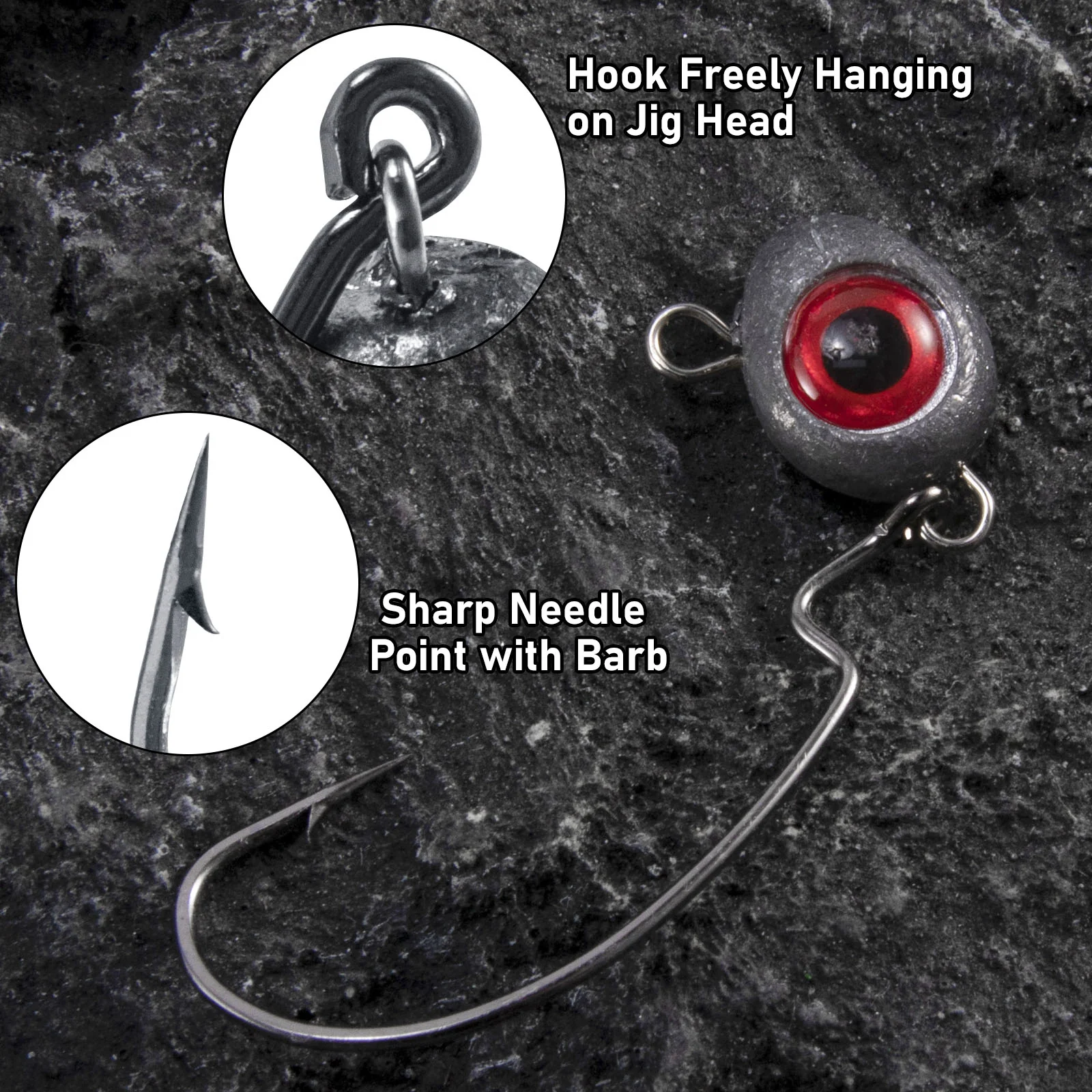 Dr.Fish 10pcs Texas Jig Head Weedless EWG Hooks 1/6-1/2oz - Image 4