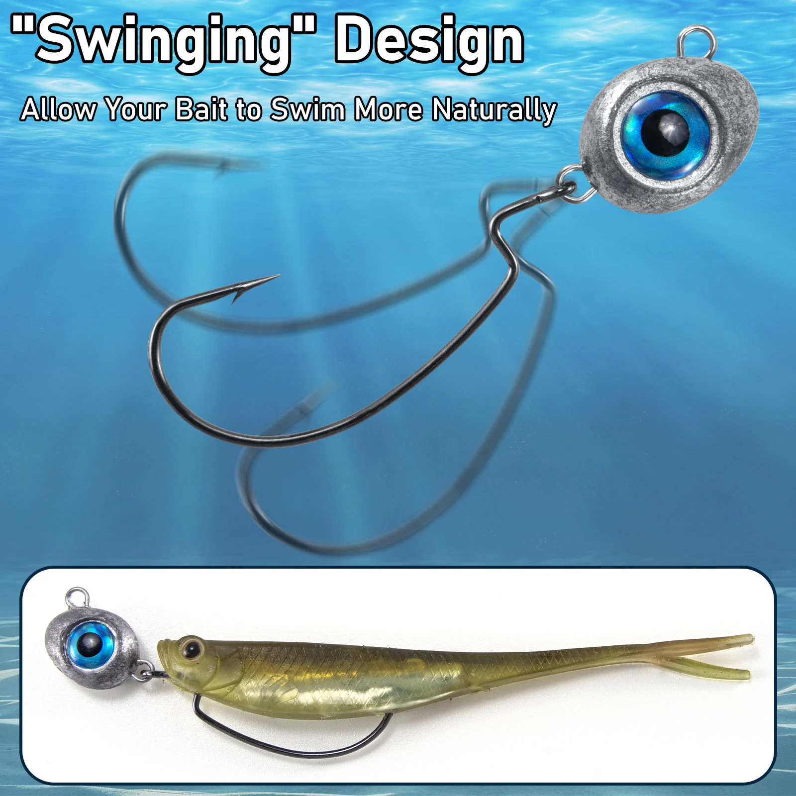 Dr.Fish 10pcs Texas Jig Head Weedless EWG Hooks 1/6-1/2oz - Image 5