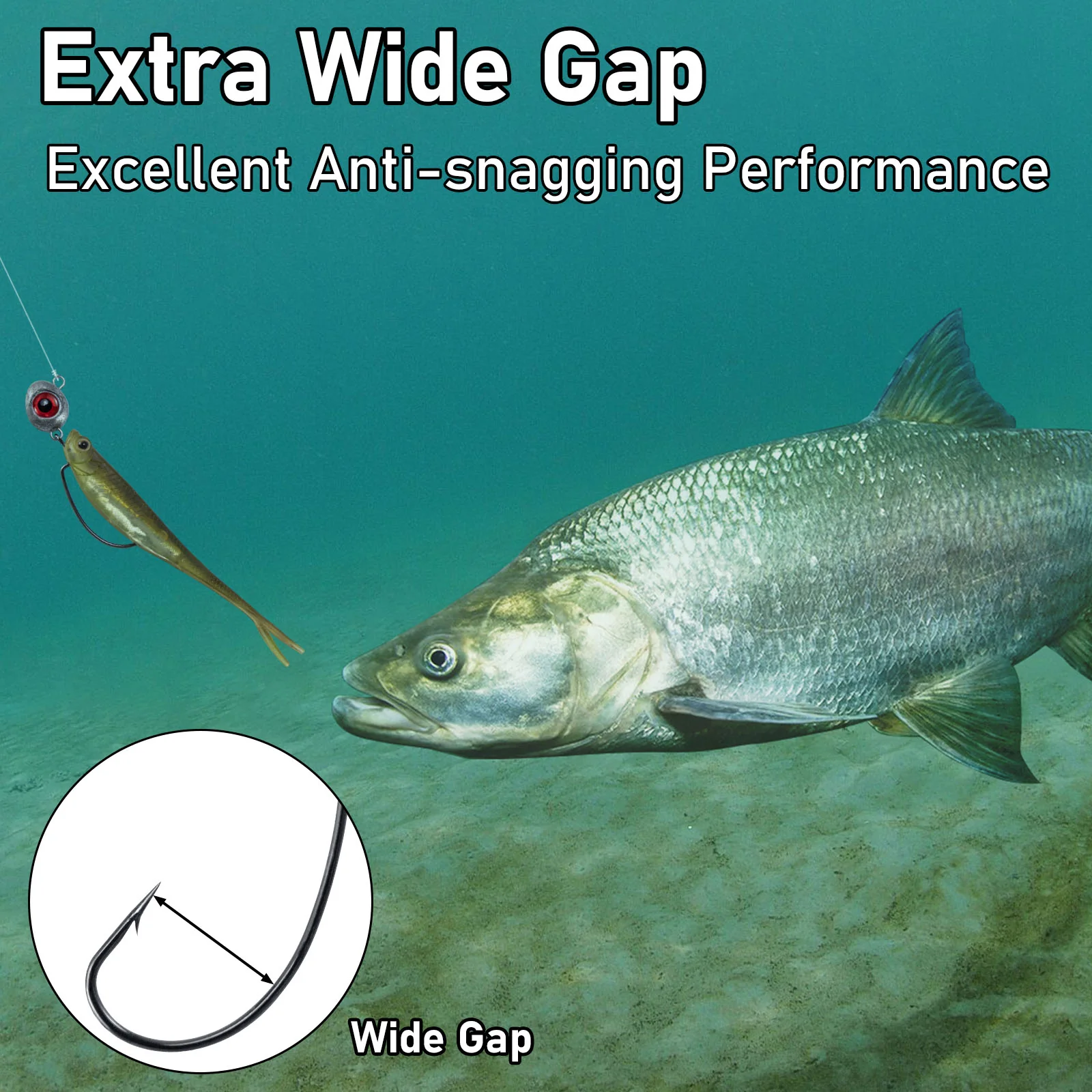 Dr.Fish 10pcs Texas Jig Head Weedless EWG Hooks 1/6-1/2oz - Image 6