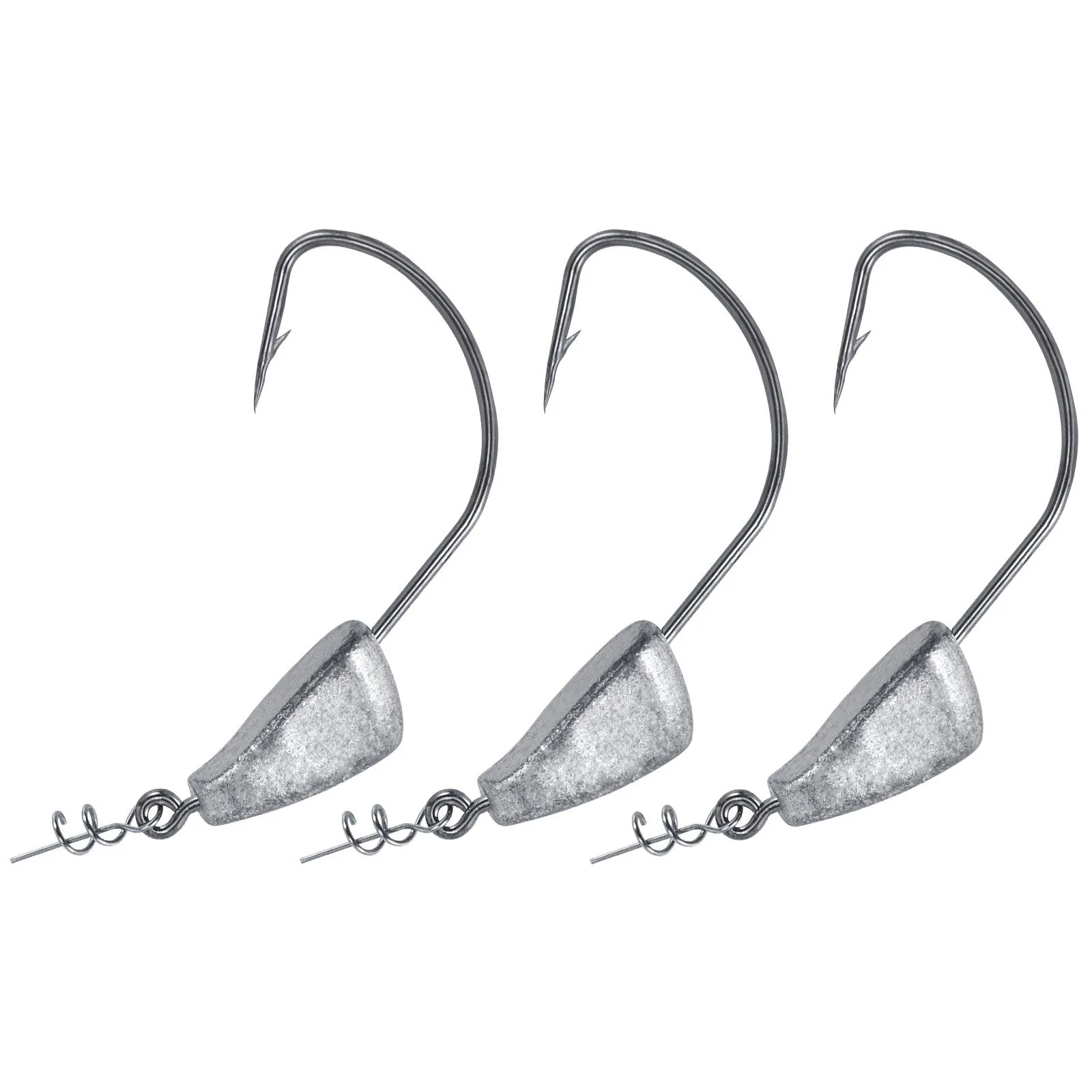 Dr.Fish 10pcs Worm Hooks Texas Jig Head 1/8-3/4oz