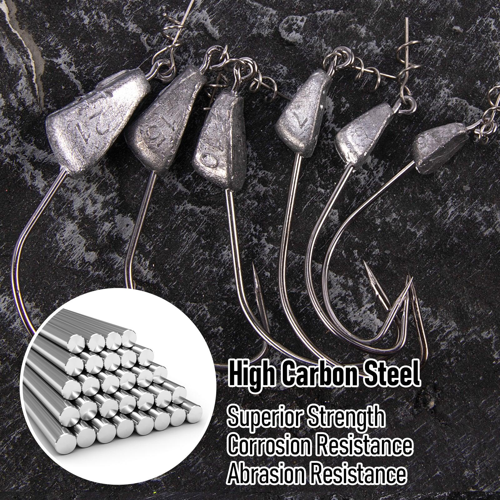 Dr.Fish 10pcs Worm Hooks Texas Jig Head 1/8-3/4oz - Image 5