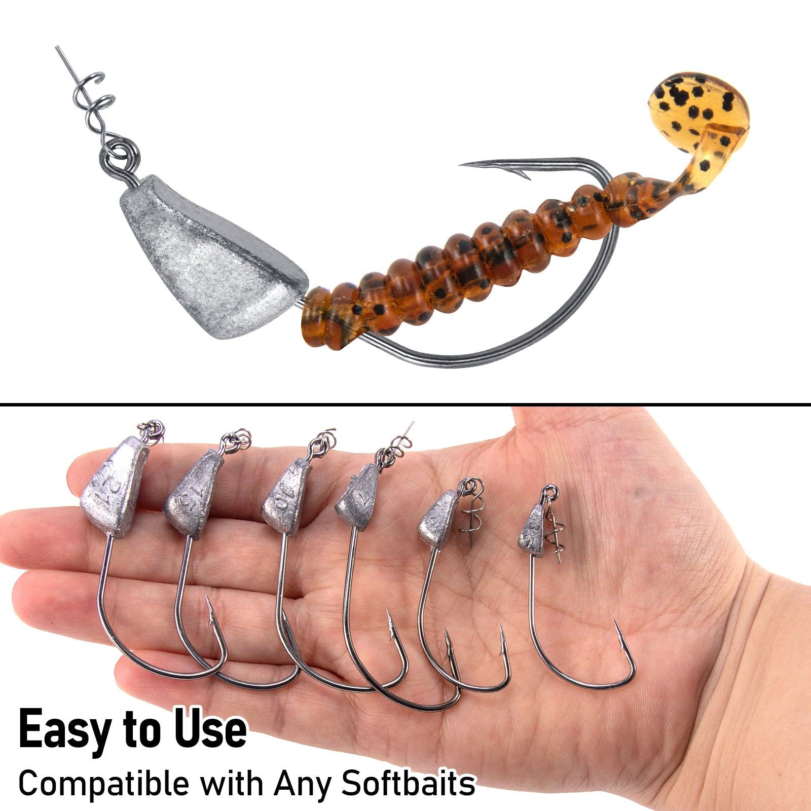 Dr.Fish 10pcs Worm Hooks Texas Jig Head 1/8-3/4oz - Image 7
