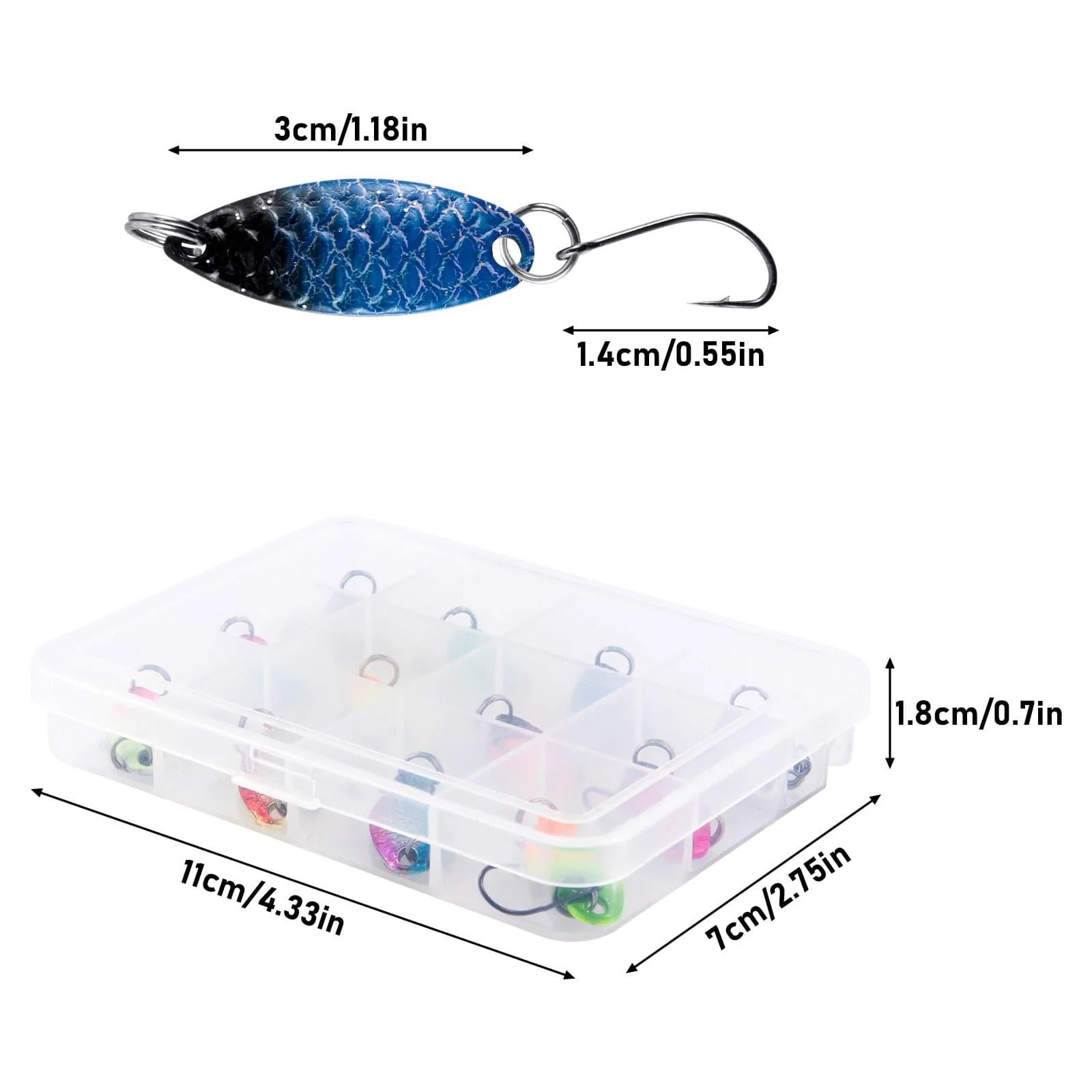 Dr.Fish  12pcs Spoons Spinners Lures Kit - Image 2