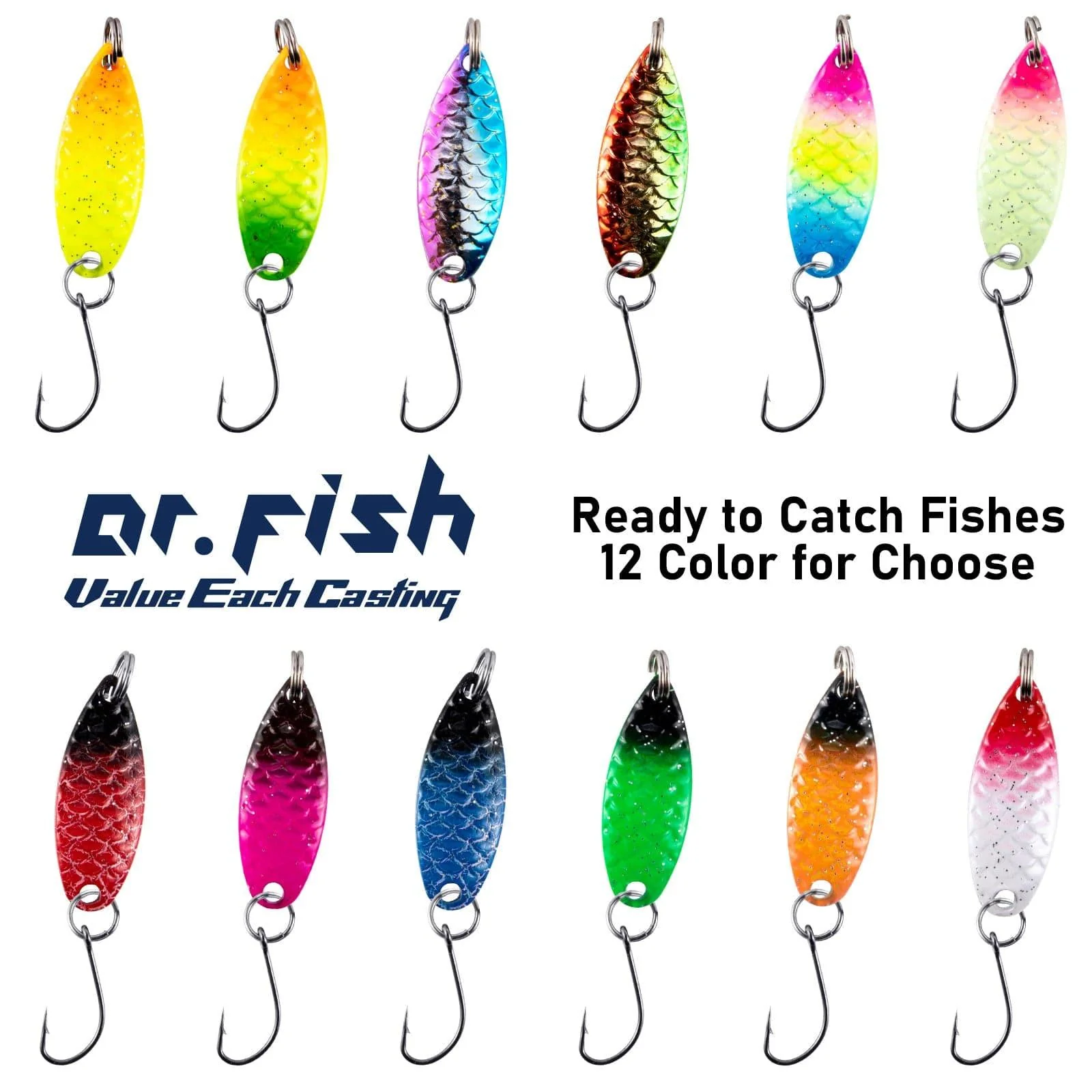 Dr.Fish  12pcs Spoons Spinners Lures Kit - Image 5