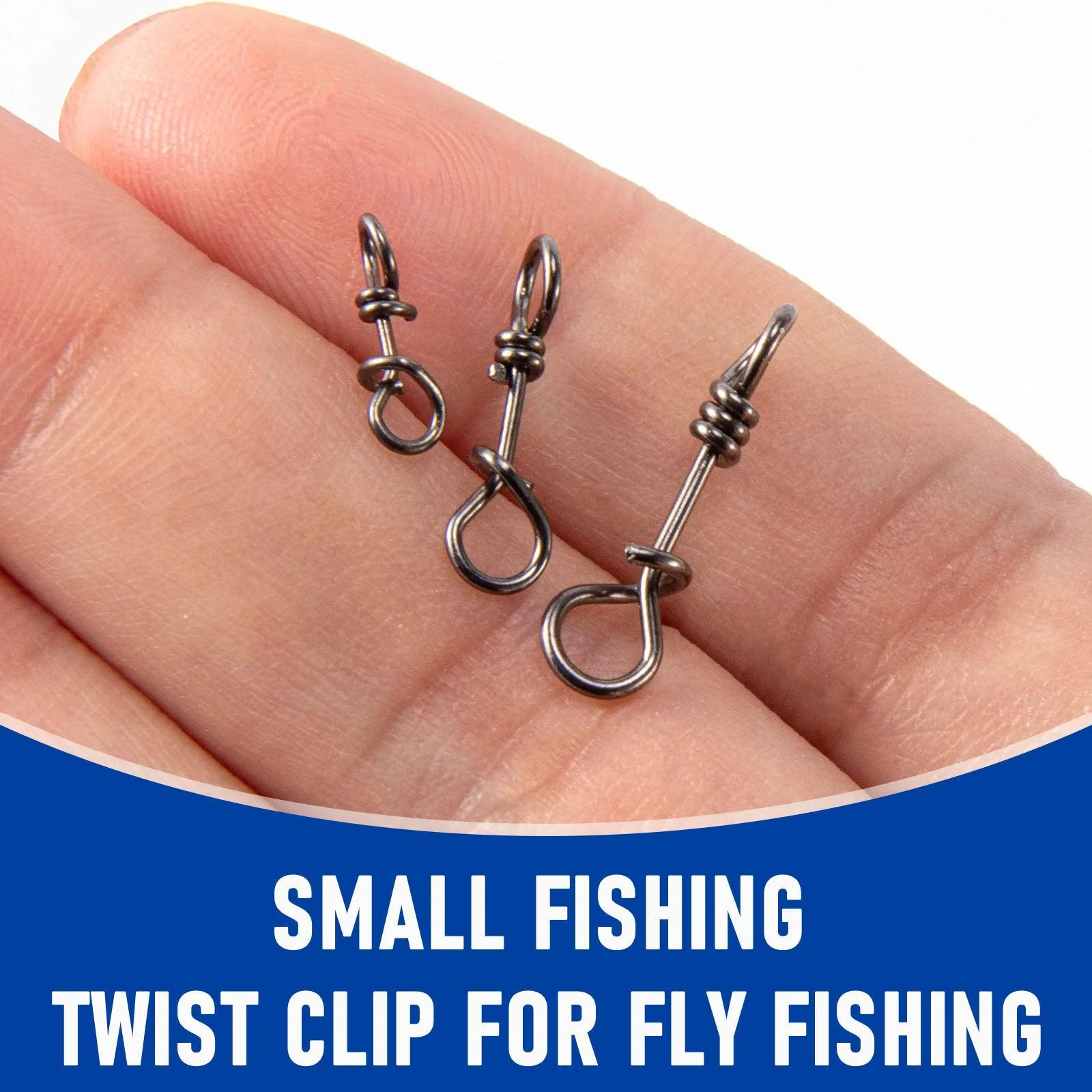 Dr.Fish 150pcs Fly Fishing Snap twist clip 7-16lb - Image 3