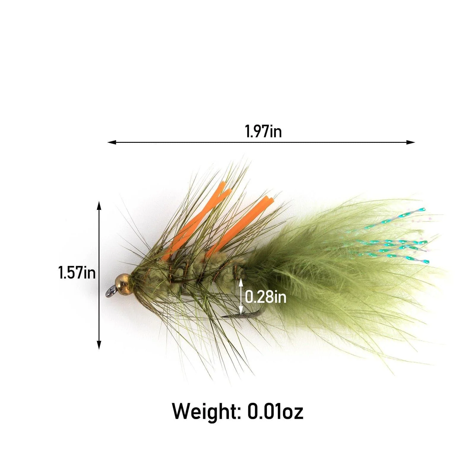 Dr.Fish 15pcs Wooly Bugger Flies 0.4g - Image 5