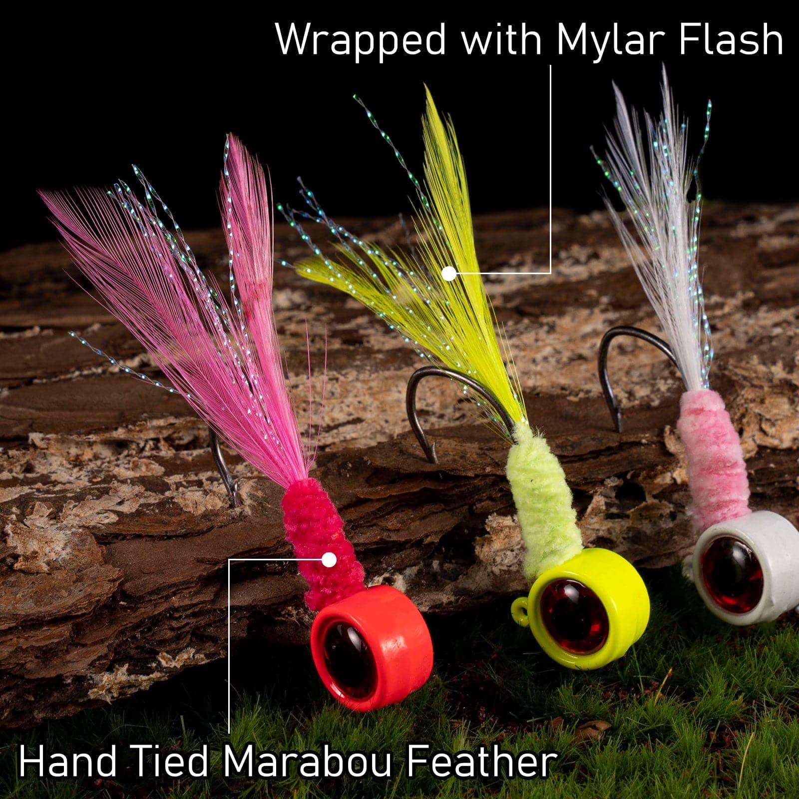 Dr.Fish 10pcs Marabou Feather Jigs 1/16oz-1/4oz - Image 4