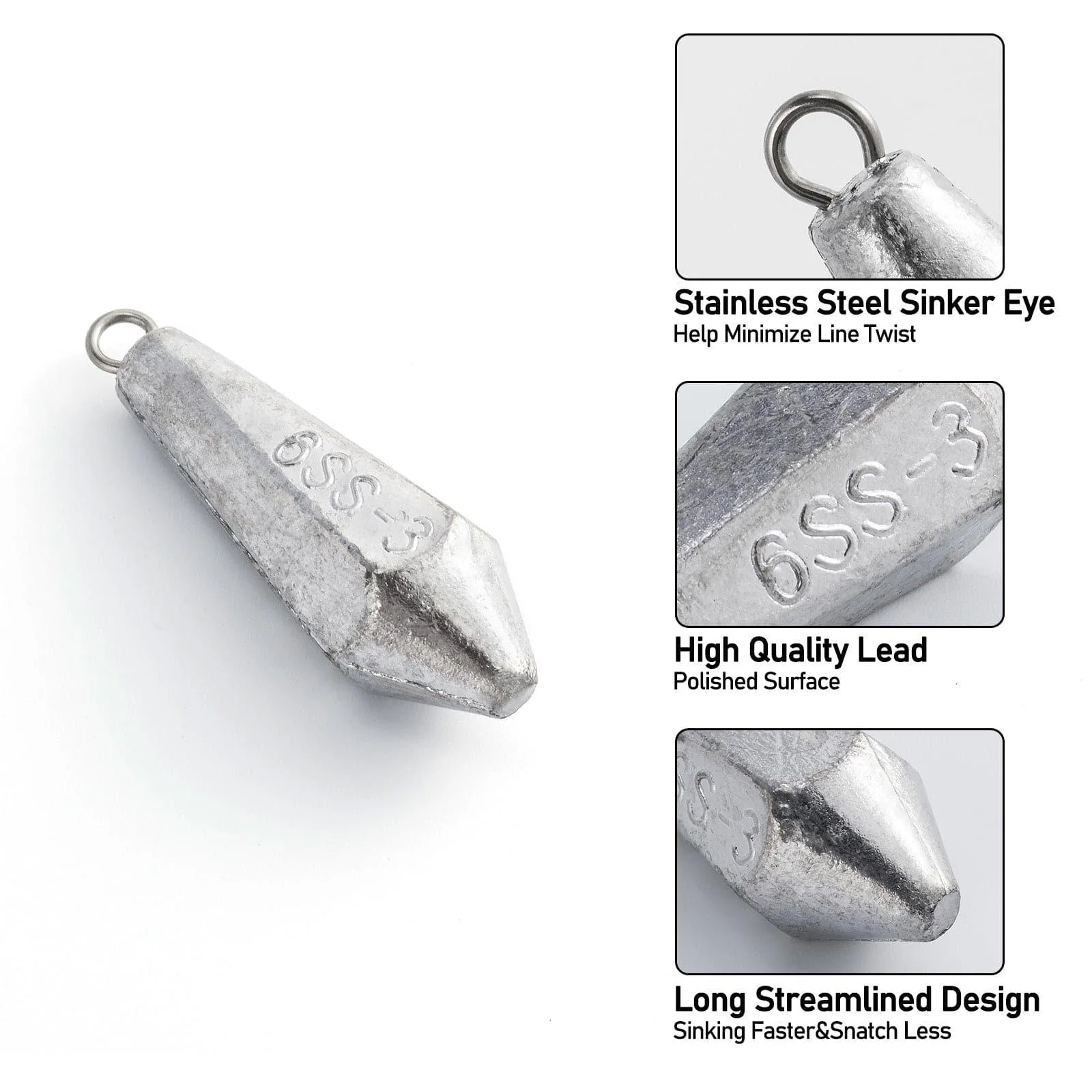 Dr.Fish 2/5/10/20pcs  Drop Shot Fishing Hexagonal Weights - Image 2
