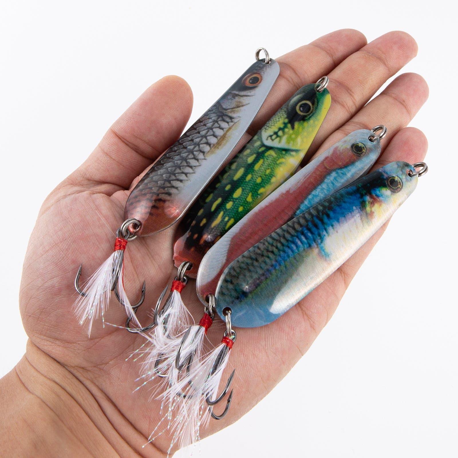 Dr.Fish 4pcs Spoons Lures with #4 Hook  3.34" 0.38oz - Image 6