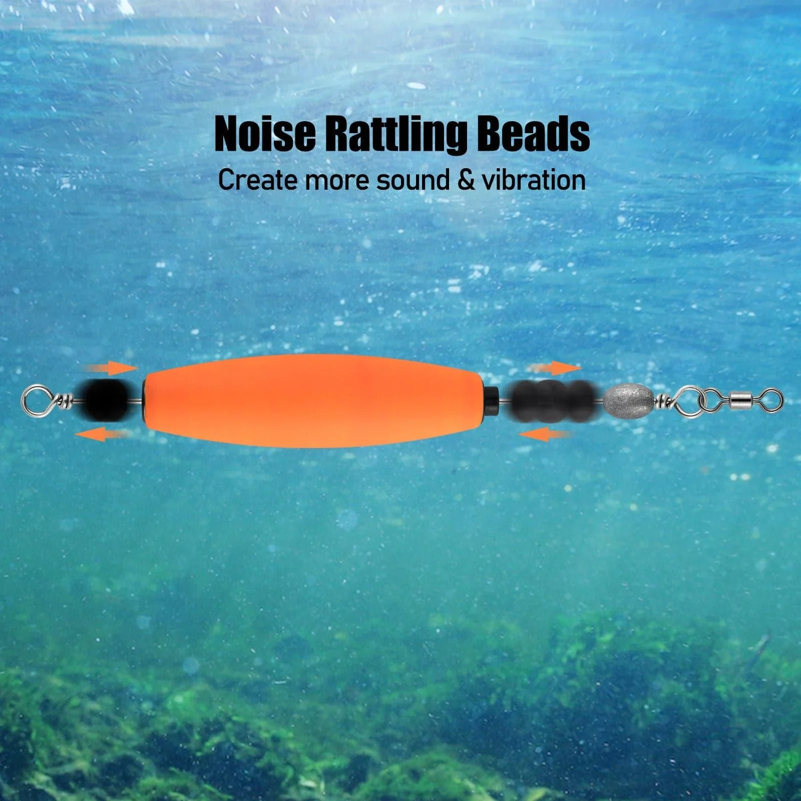 Dr.Fish 5pcs Catfish Float Rigs Fishing Bobbers Rattling 2.5“-3” - Image 2