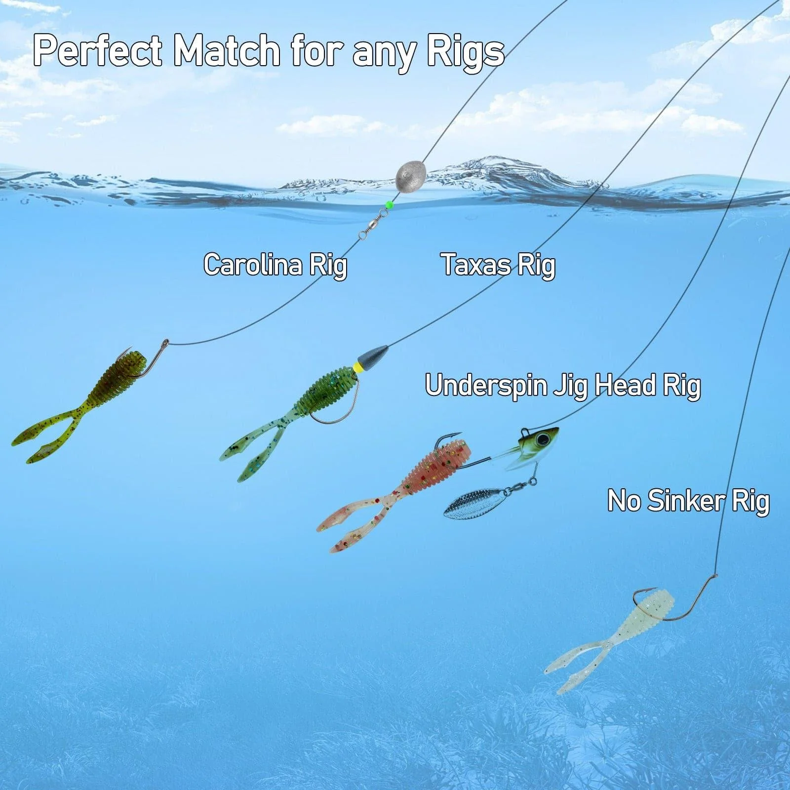 Dr.Fish 20pcs Fork Tail Soft Baits 1.38'' - Image 5