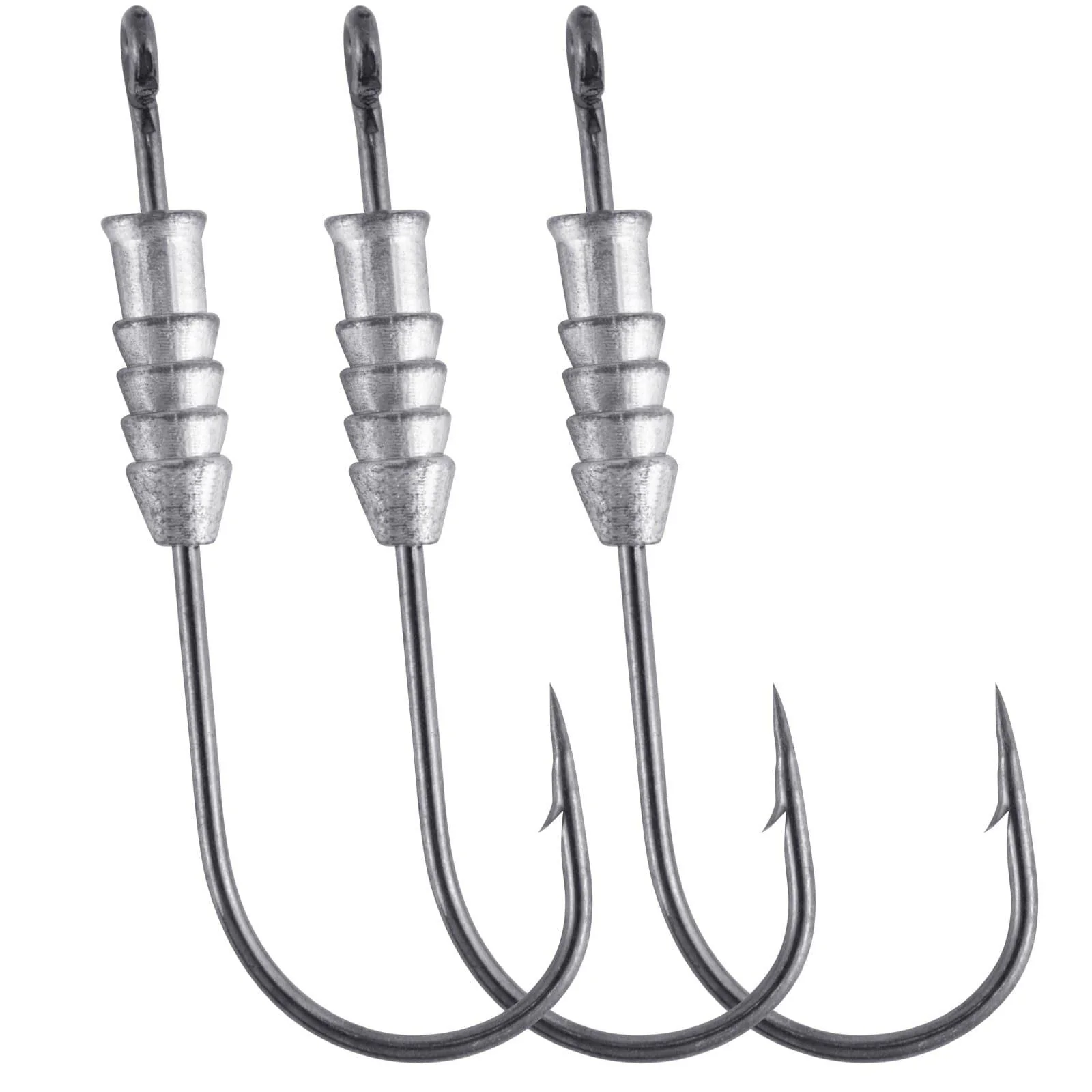 Dr.Fish 20pcs Fishing Weighted Worm Hooks 2/0-6/0 - Image 3