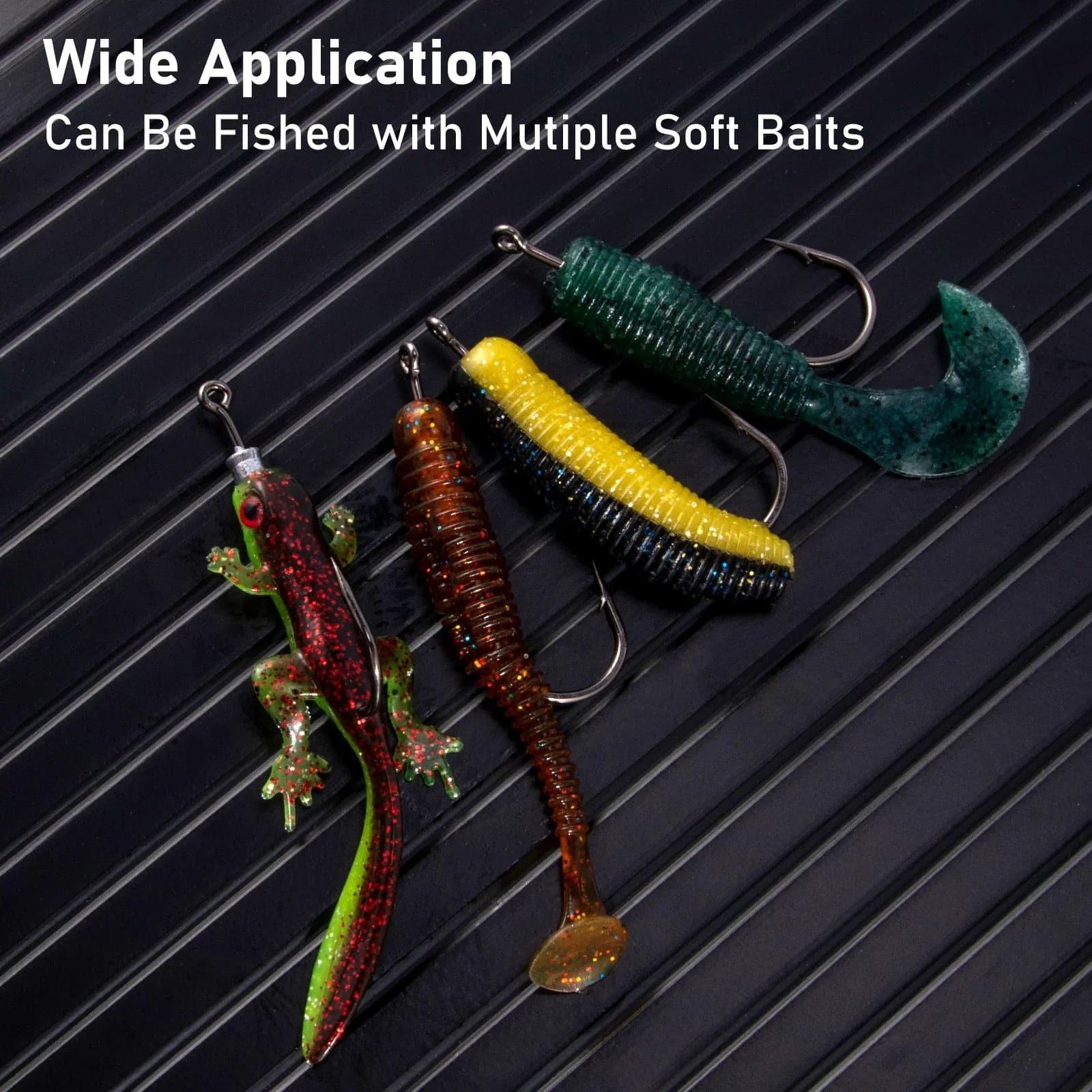 Dr.Fish 20pcs Fishing Weighted Worm Hooks 2/0-6/0 - Image 7