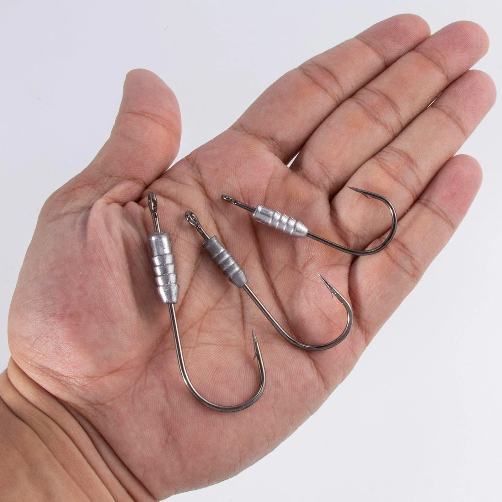 Dr.Fish 20pcs Fishing Weighted Worm Hooks 2/0-6/0 - Image 8