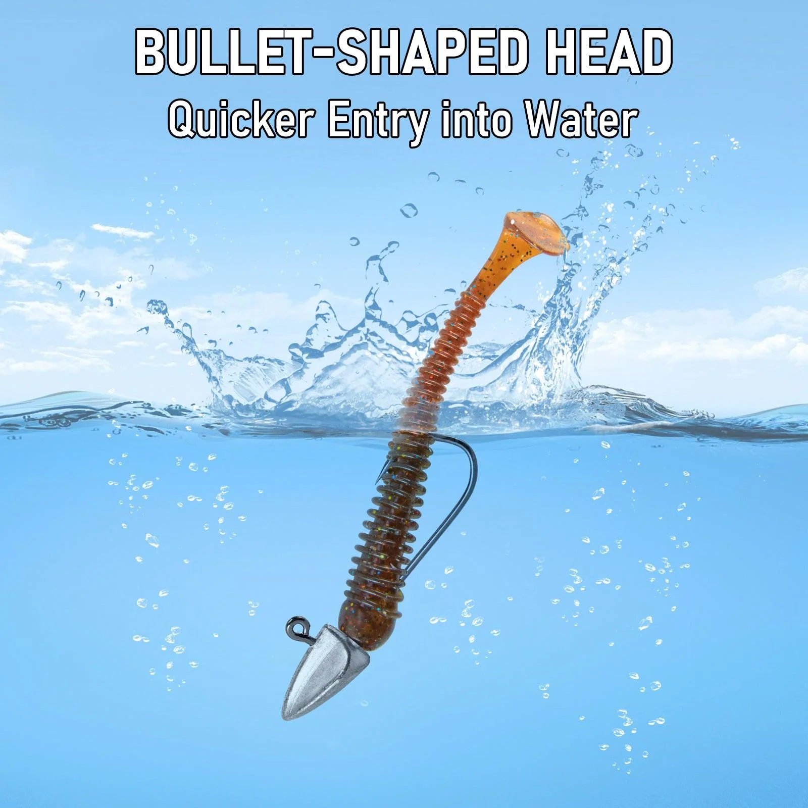 Dr.Fish 20pcs High Carbon Steel Texas Jig 1/8-1/2oz - Image 2