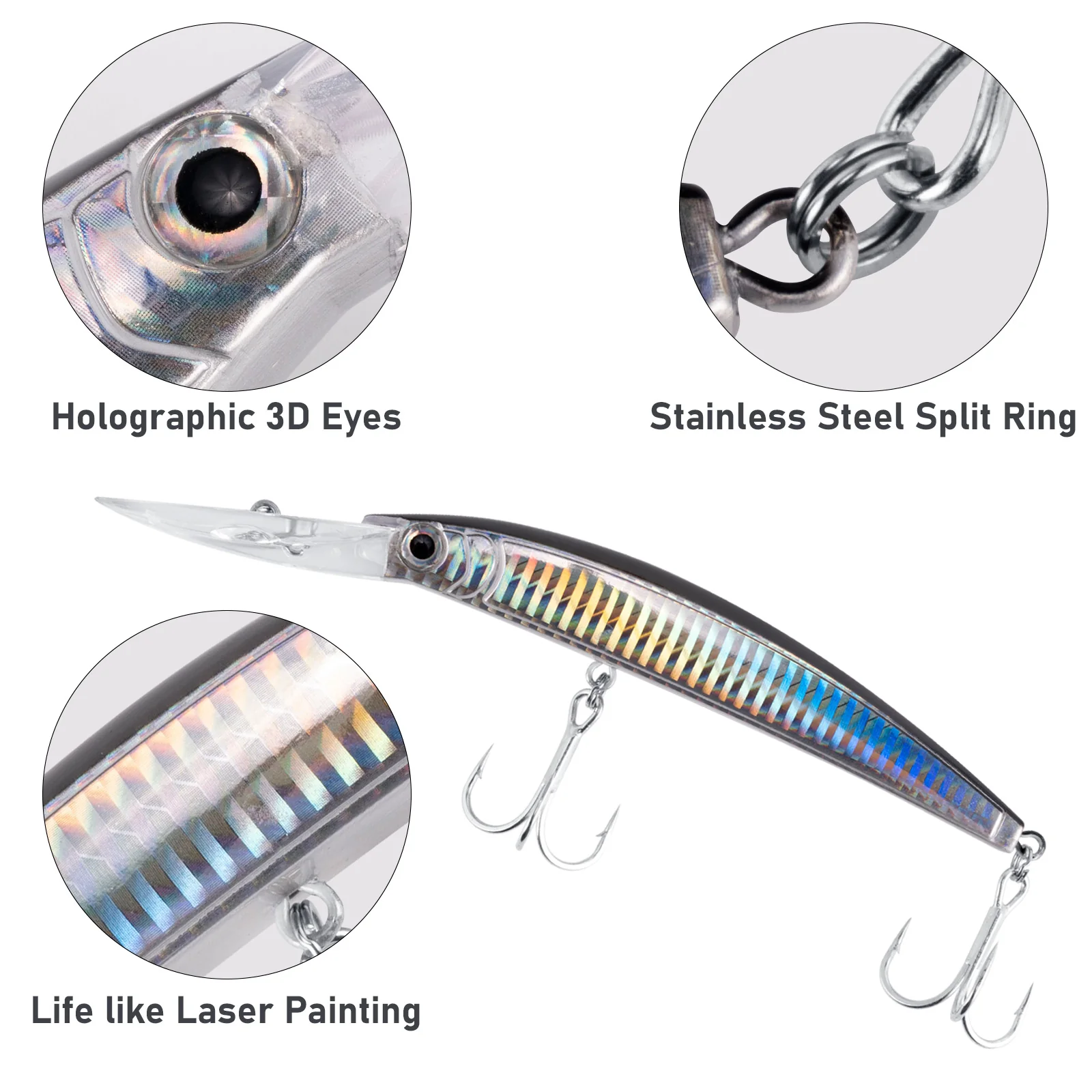 Dr.Fish 3pcs Minnow Jerkbait 7" 0.93oz - Image 2