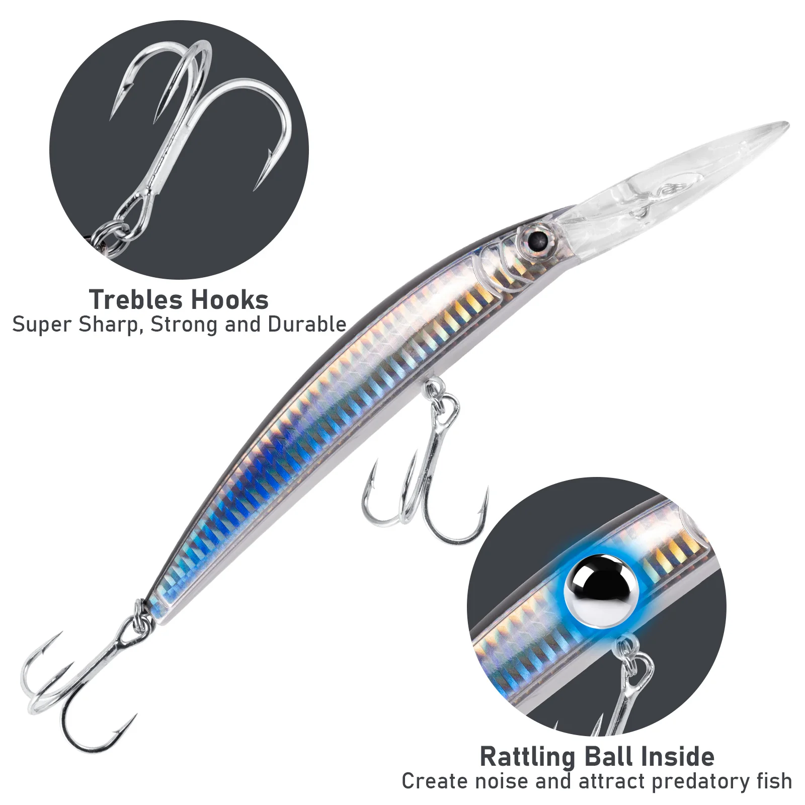 Dr.Fish 3pcs Minnow Jerkbait 7" 0.93oz - Image 3