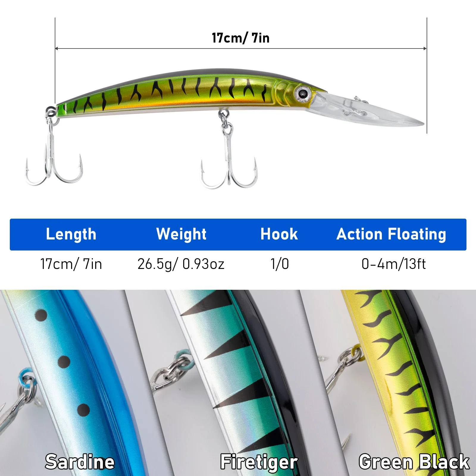 Dr.Fish 3pcs Minnow Jerkbait 7" 0.93oz - Image 6