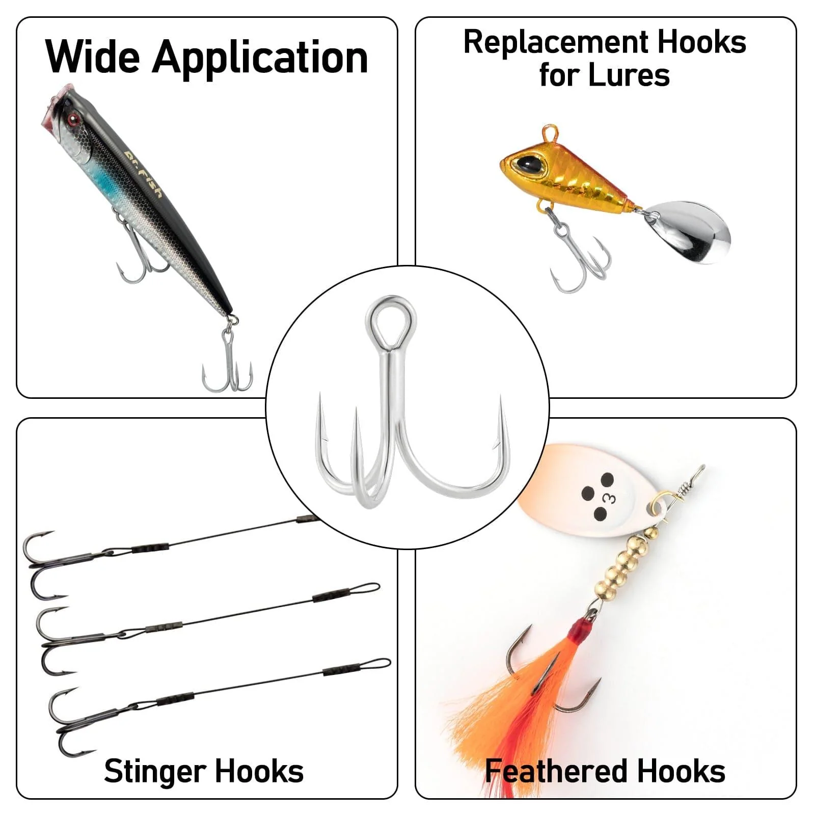 Dr.Fish 30pcs 4X Treble Hooks #8-#3/0 - Image 6
