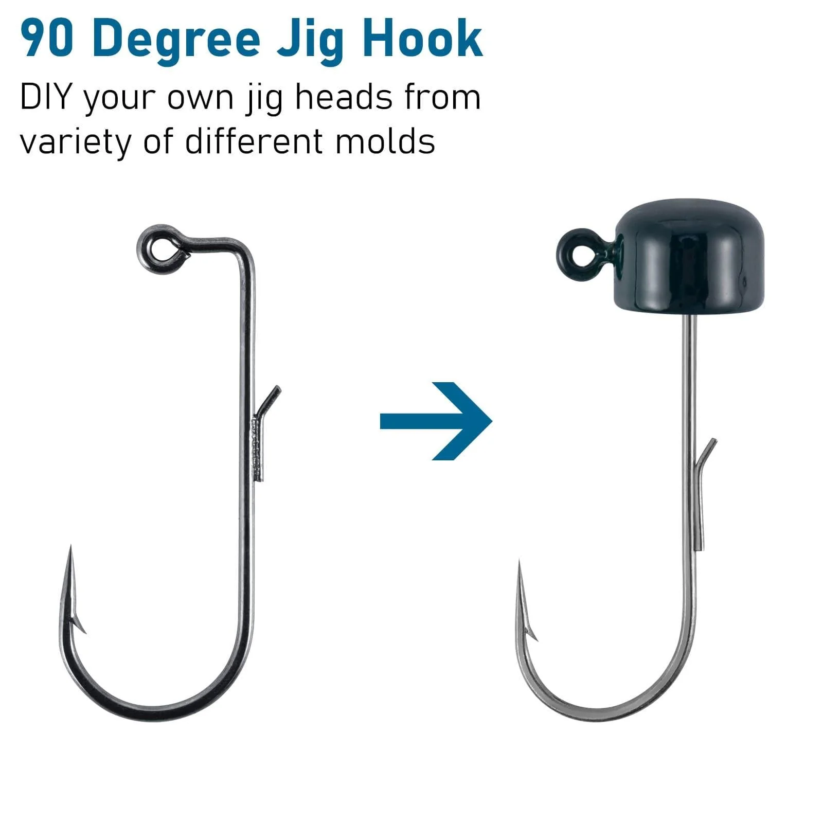 Dr.Fish 30pcs 90 Degree Round Bend Hook #1-#4/0 - Image 4