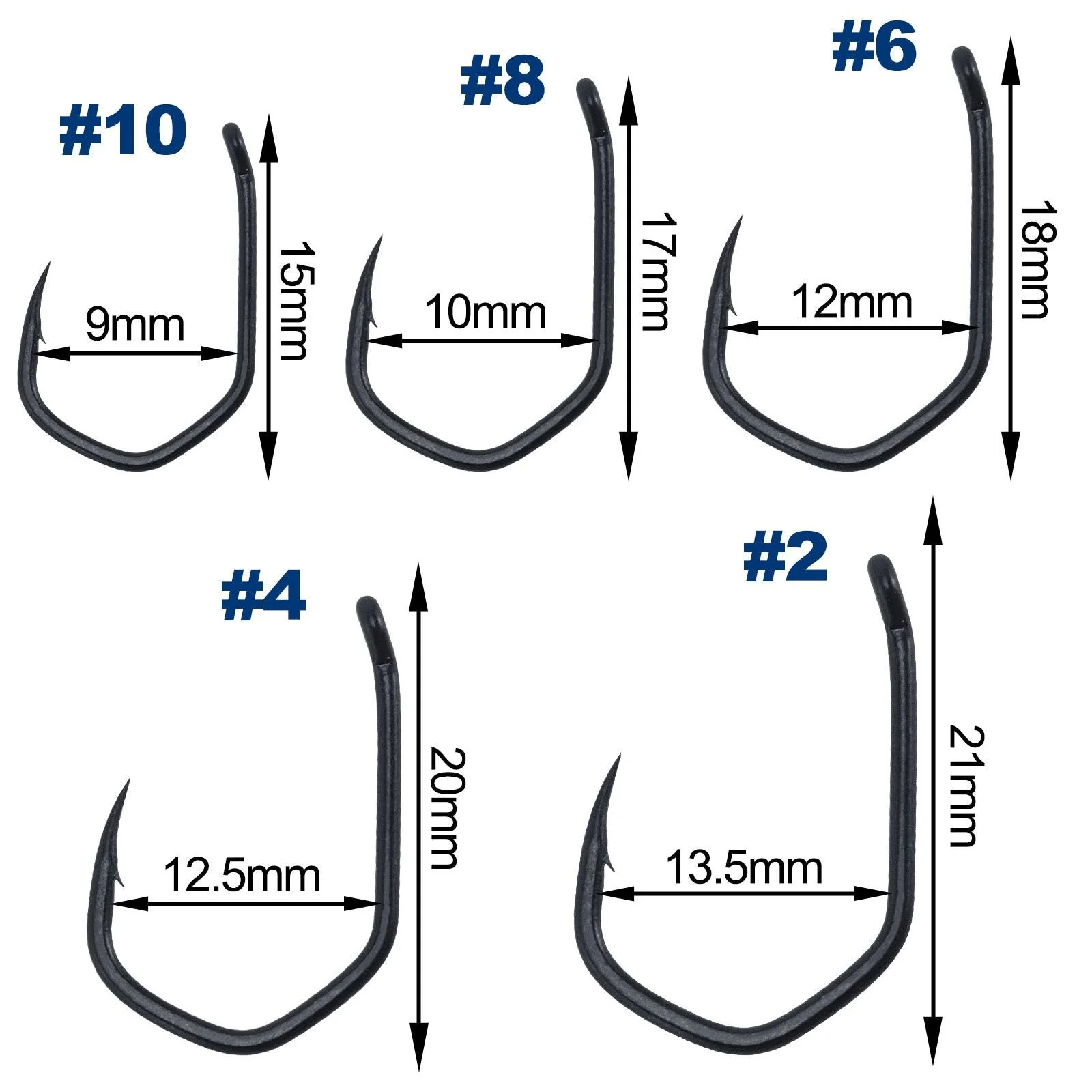 Dr.Fish 30pcs Carp Fishing Claw Hooks #2-#10 - Image 4