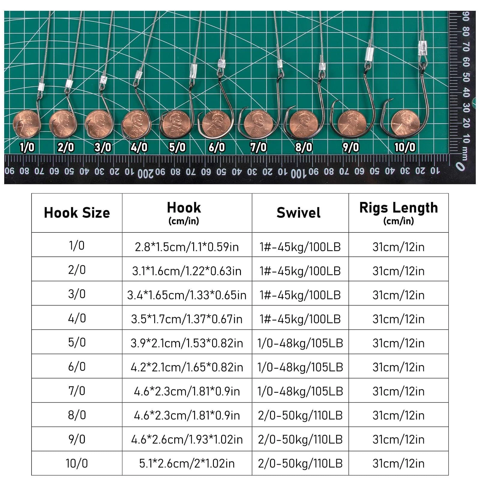 Dr.Fish 30pcs  Circle Hooks Wire Leaders - Image 3