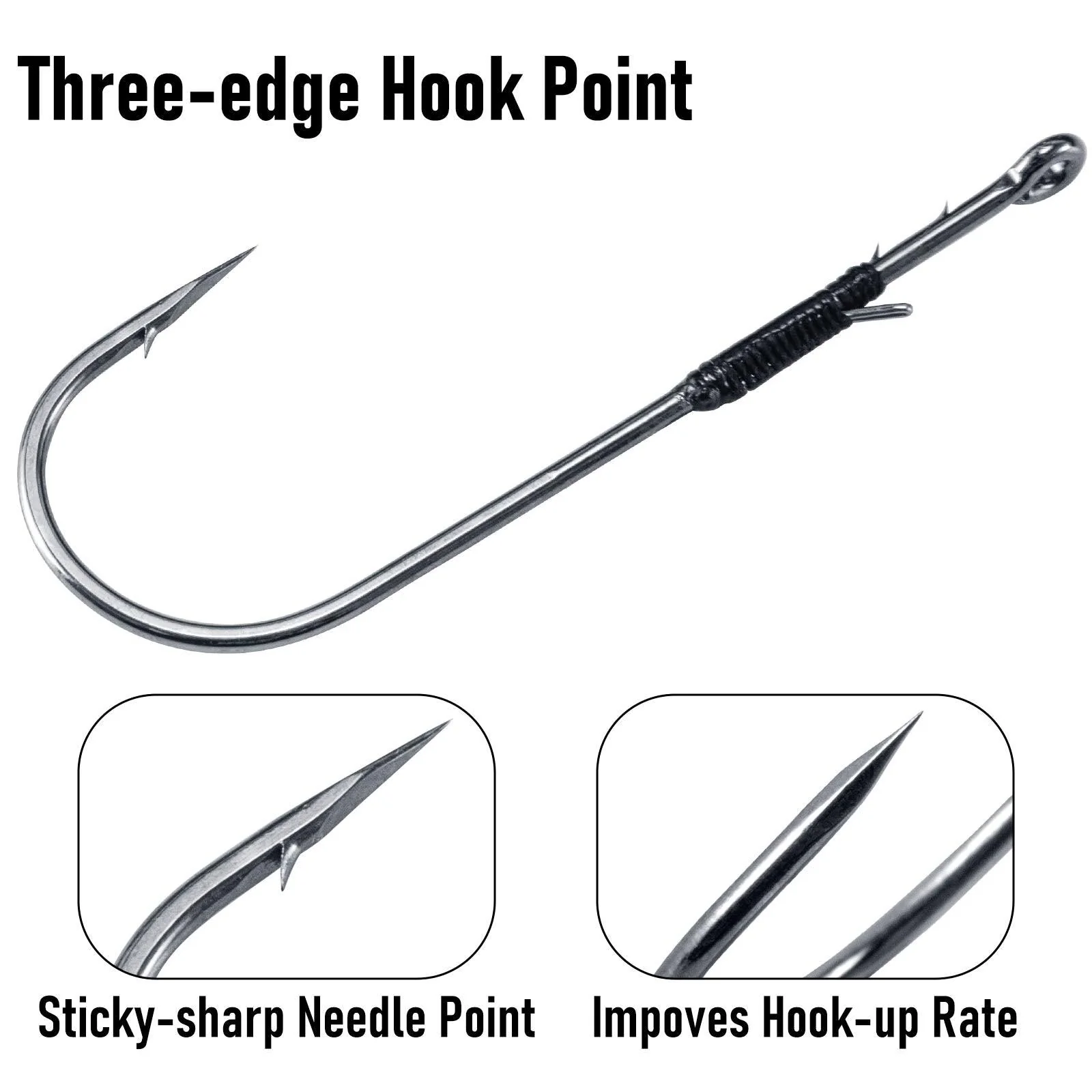 Dr.Fish 30pcs Heavy Cover Hooks with Bait Holder 1#-5/0 - Image 4