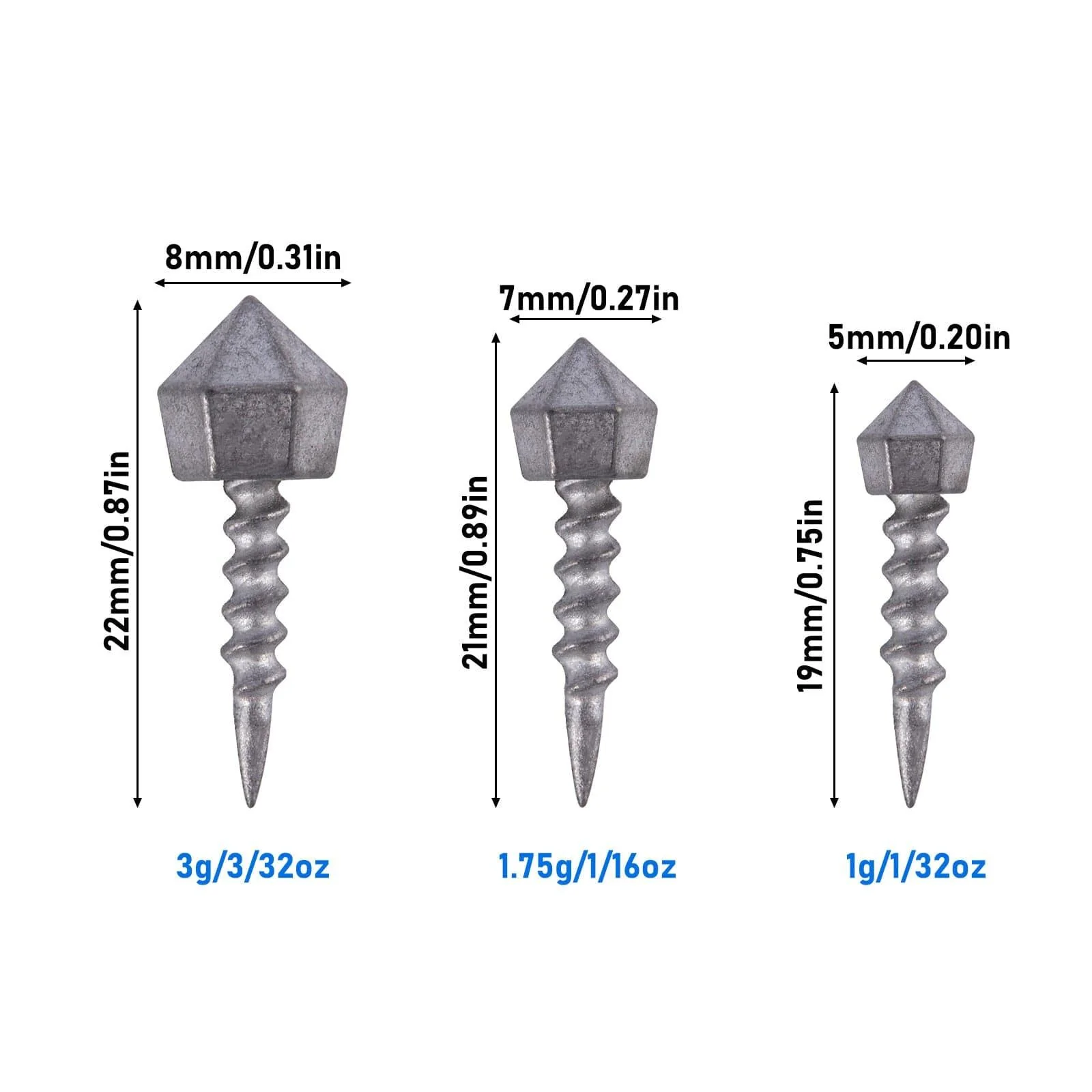 Dr.Fish 30pcs Nail Weights  1/32-3/32oz - Image 2