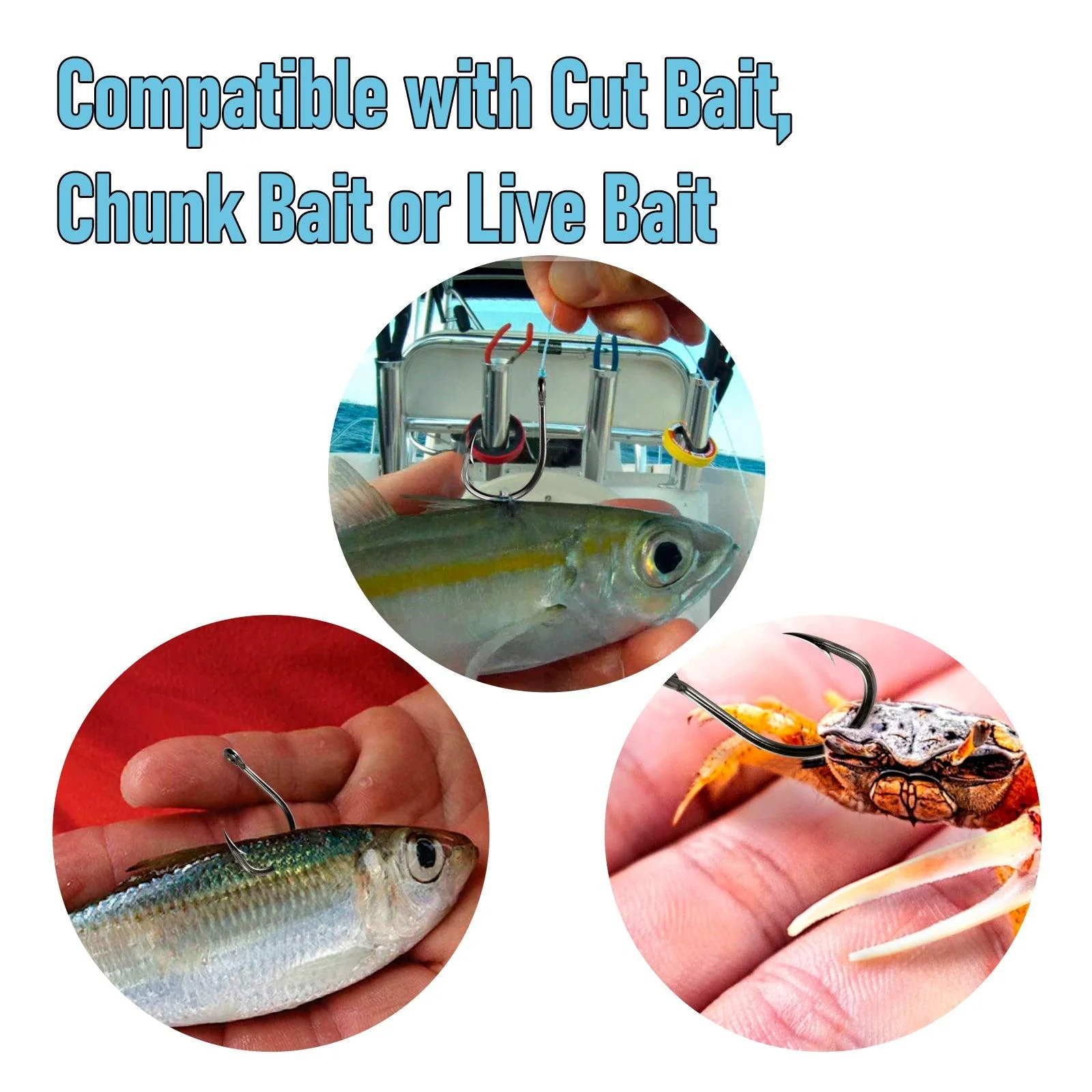 Dr.Fish 30pcs Stainless In-line Live Bait Hook #1-12/0 - Image 7