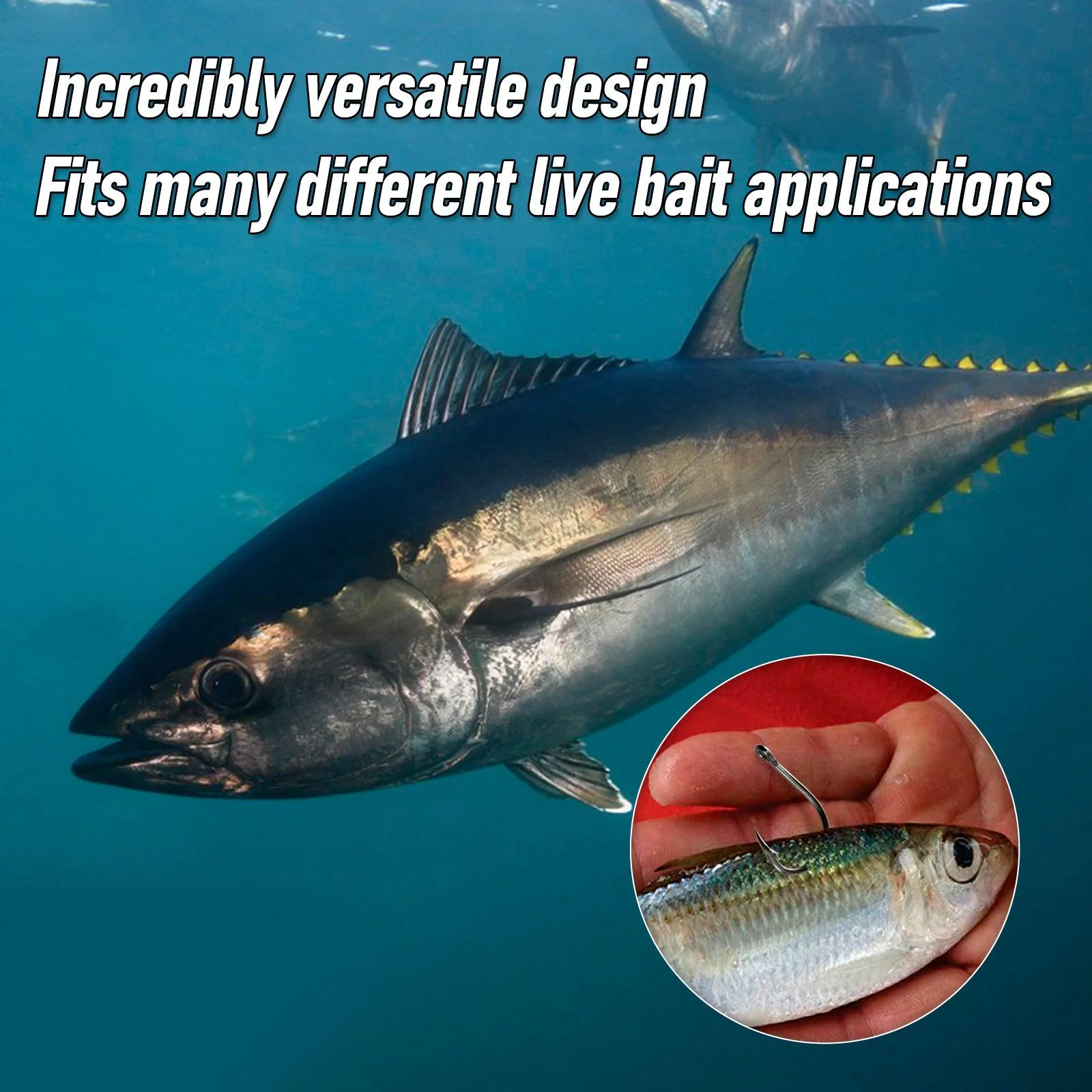 Dr.Fish 30pcs Stainless In-line Live Bait Hook #1-12/0 - Image 9