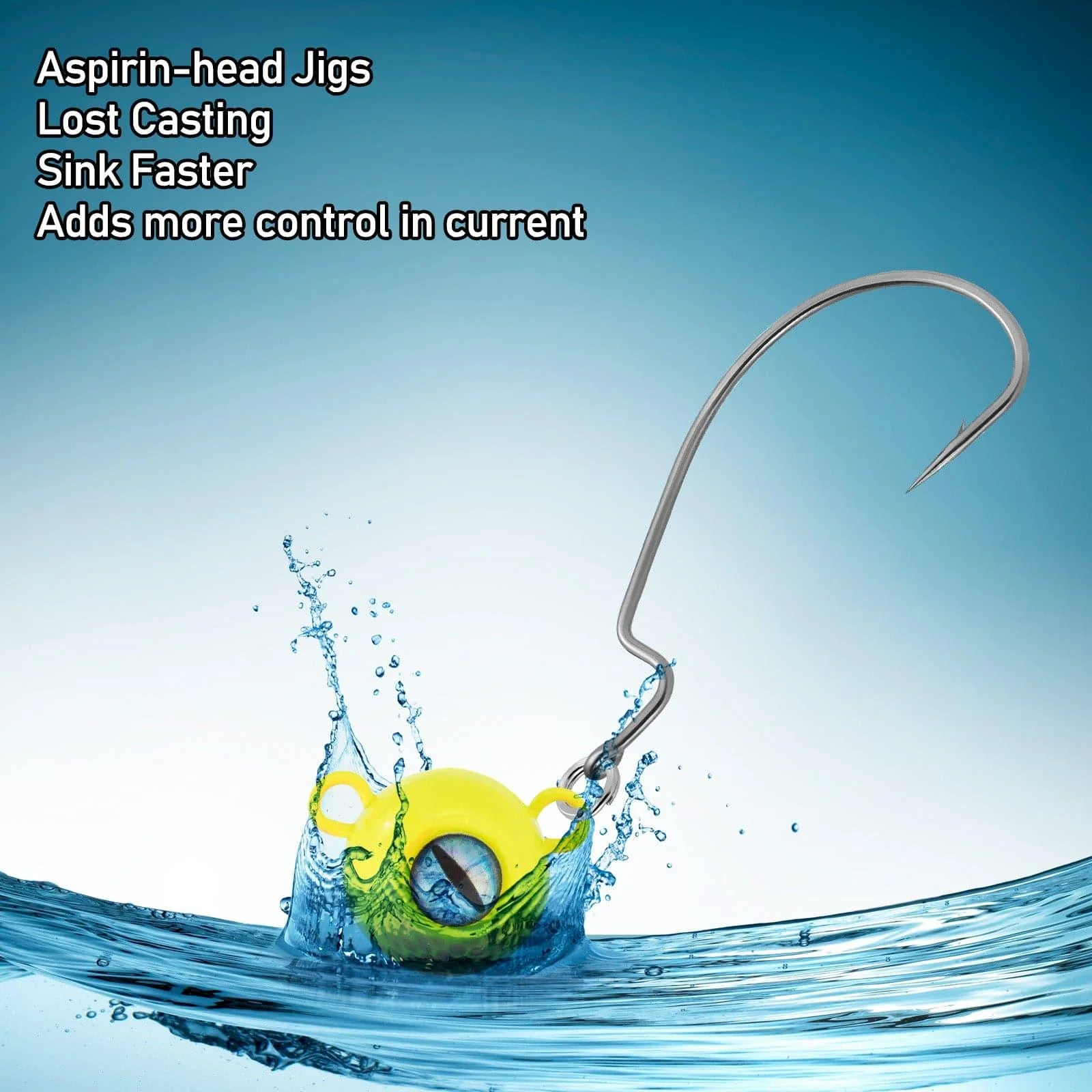 Dr.Fish 3pc 3D Big Eyes Saltwater Jig Head 1/2-1oz - Image 5