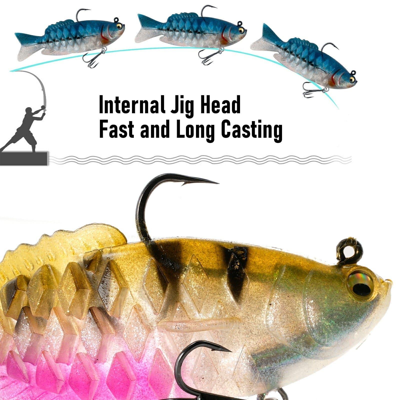 Dr.Fish 3pcs Walleye Pike Soft Swimbait  4‘â€?3/4oz - Image 10