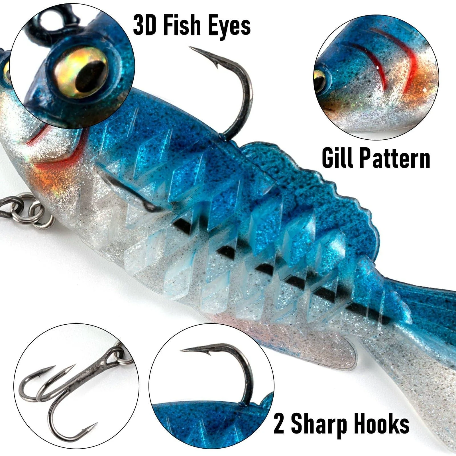 Dr.Fish 3pcs Walleye Pike Soft Swimbait  4‘â€?3/4oz - Image 11