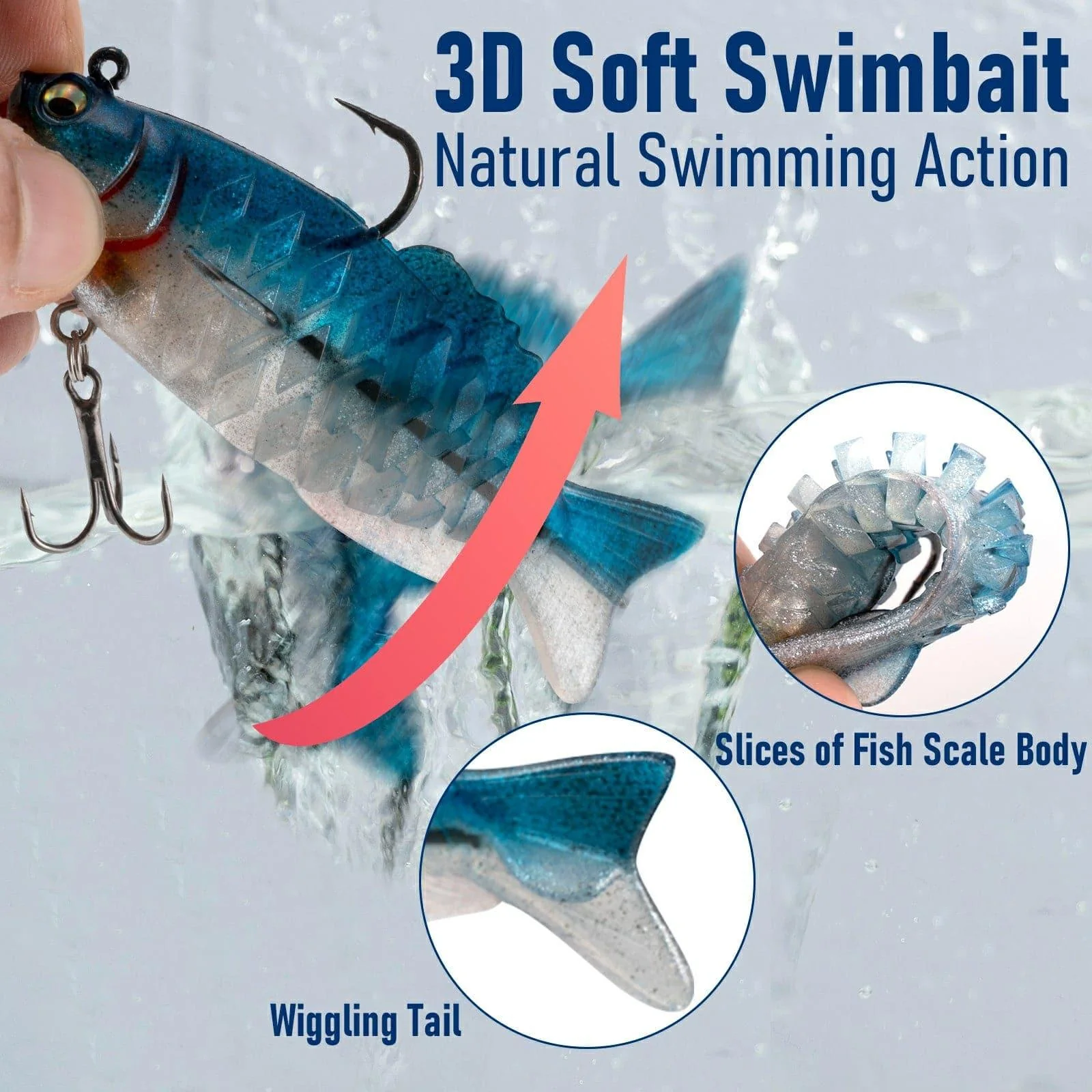 Dr.Fish 3pcs Walleye Pike Soft Swimbait  4‘â€?3/4oz - Image 12