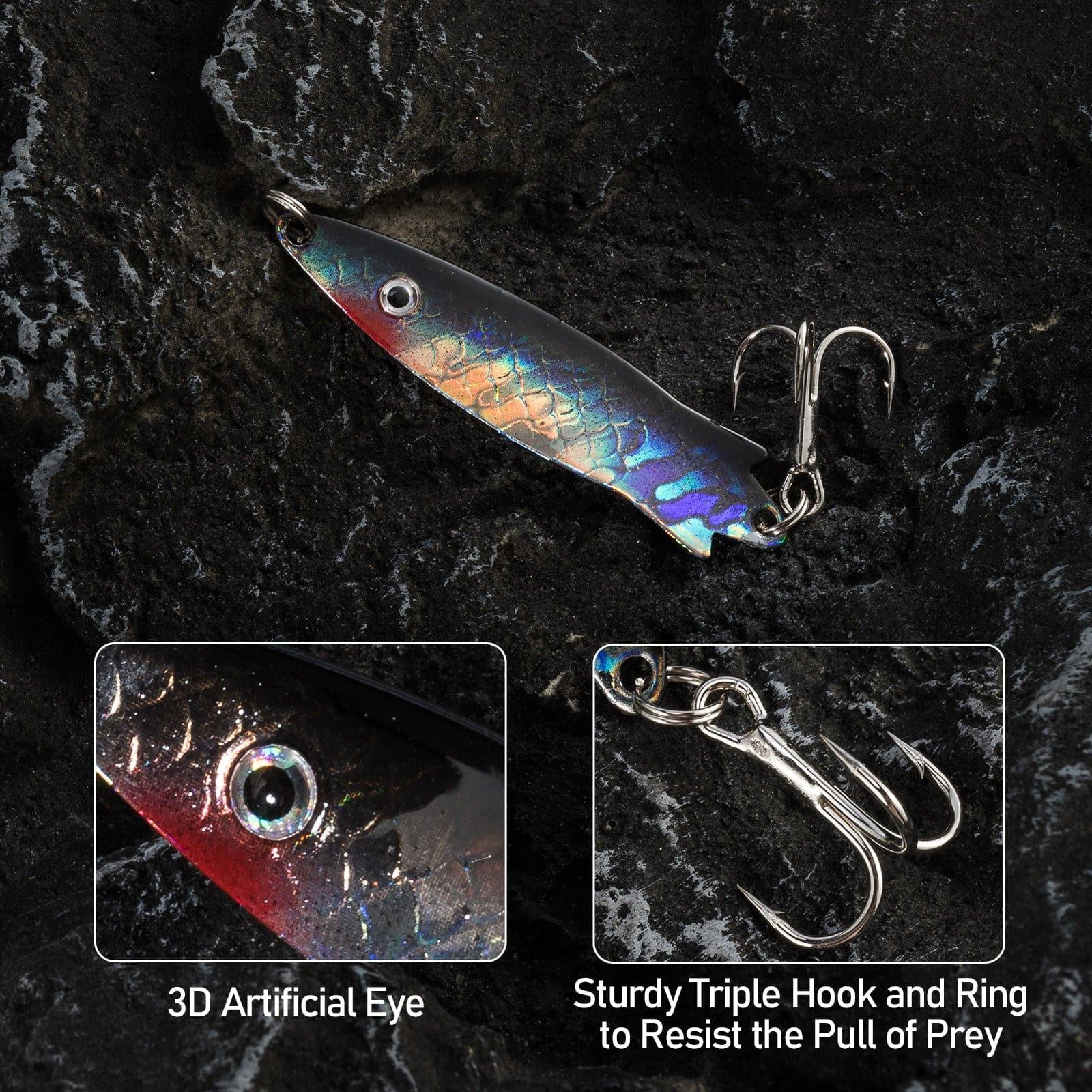 Dr.Fish 4pcs Spoons Fishing Spinners Lures 2.28'' 0.4oz - Image 3