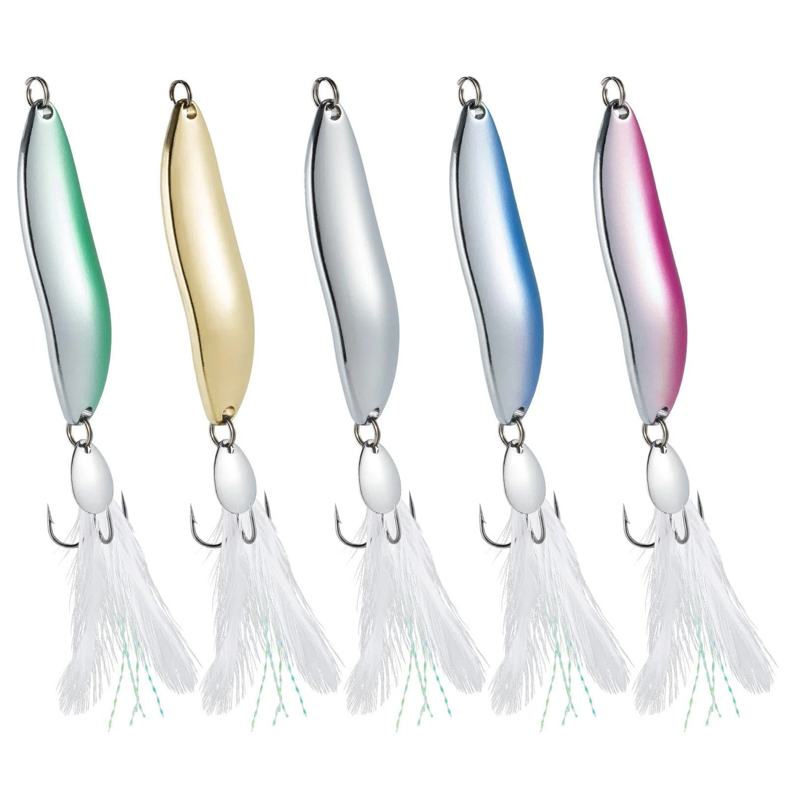 Dr.Fish 5pcs Metal S-shaped Spoon Lures
