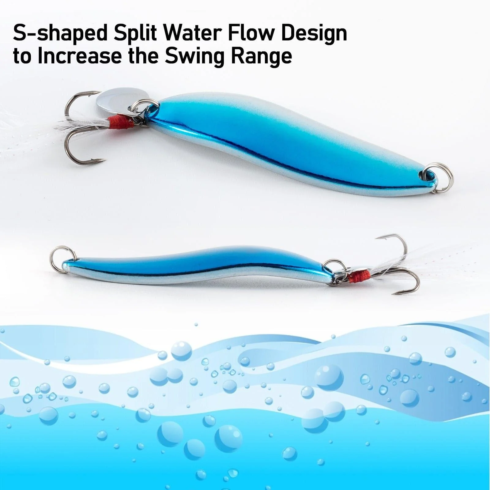 Dr.Fish 5pcs Metal S-shaped Spoon Lures - Image 2