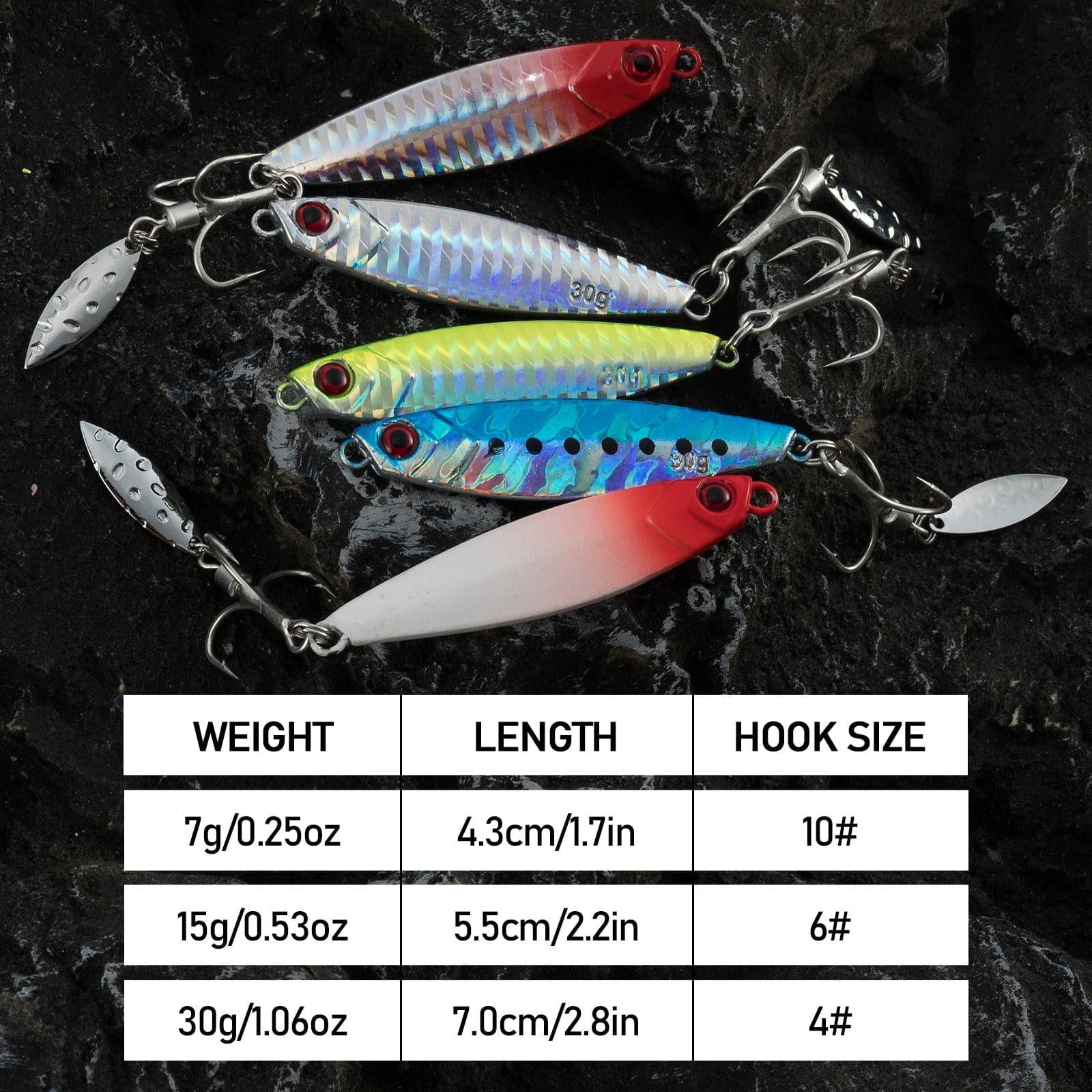 Dr.Fish 5pcs Spinner Blade Vertical Diamond Jig  0.25-1.06oz - Image 5
