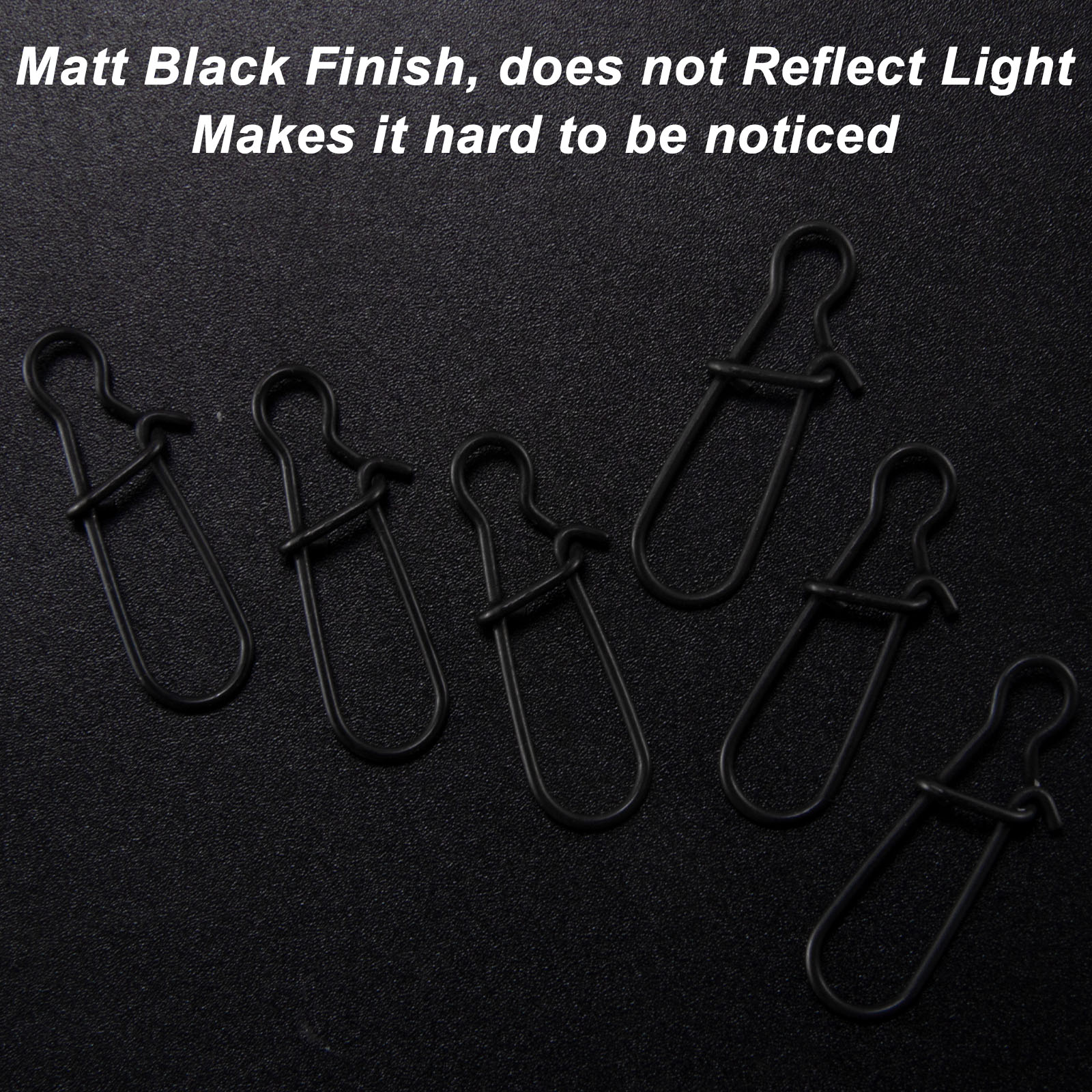 Dr.Fish 50/100pcs STK Matt Black Snaps #000-#8 - Image 5