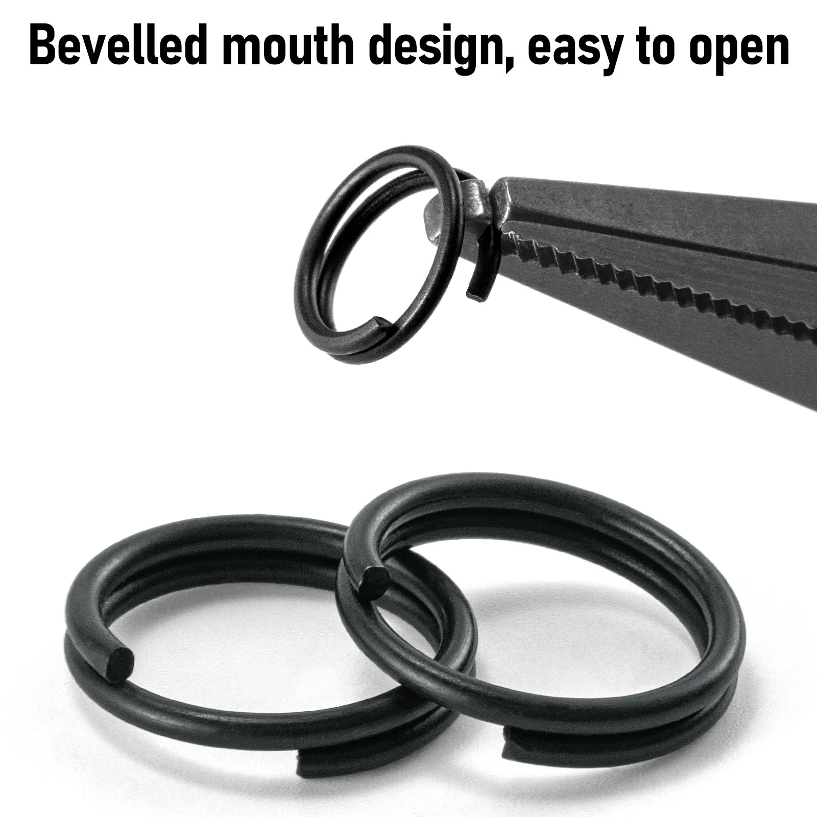 Dr.Fish 50pcs matt black split rings #1-#12 6.6lb-103lb - Image 4