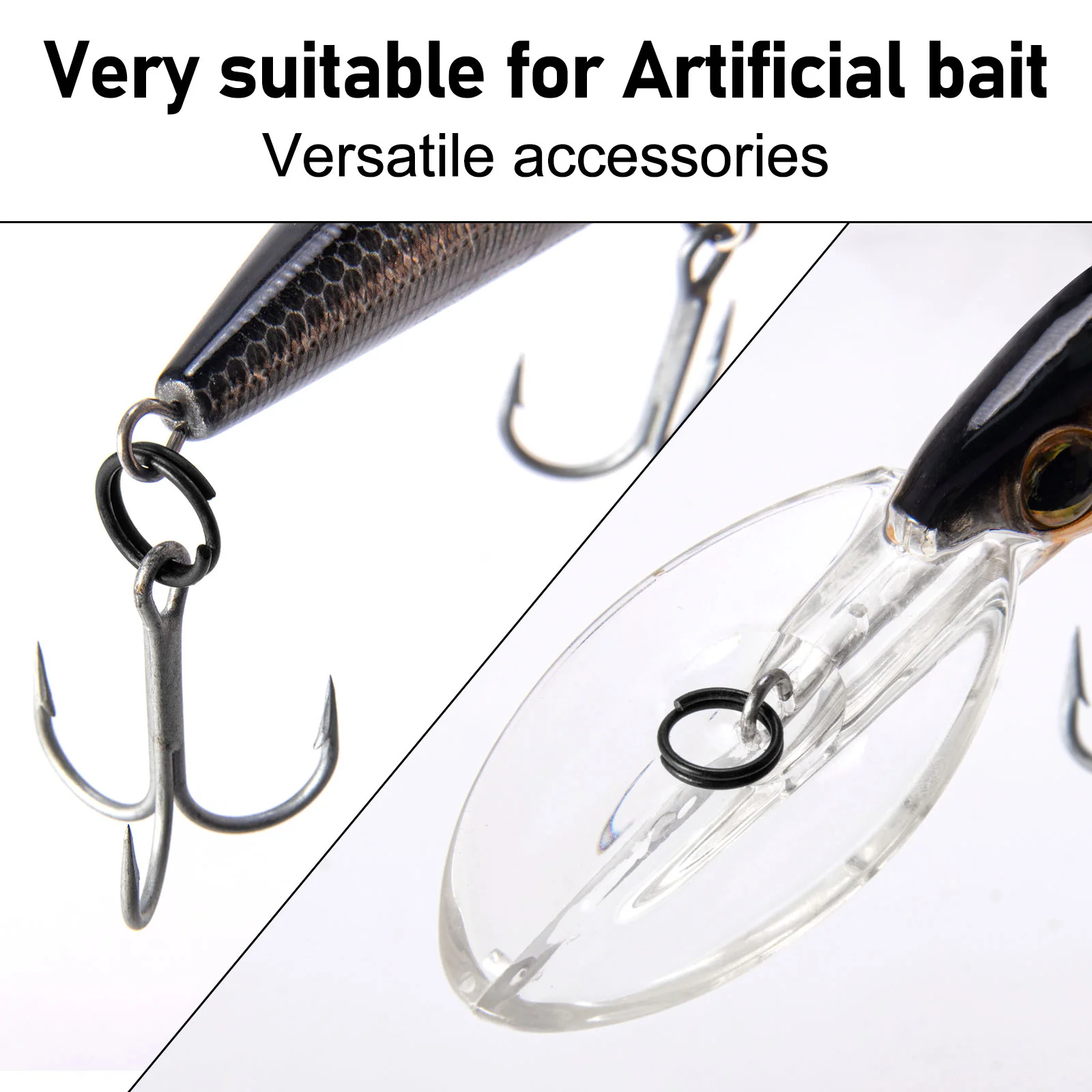 Dr.Fish 50pcs matt black split rings #1-#12 6.6lb-103lb - Image 6