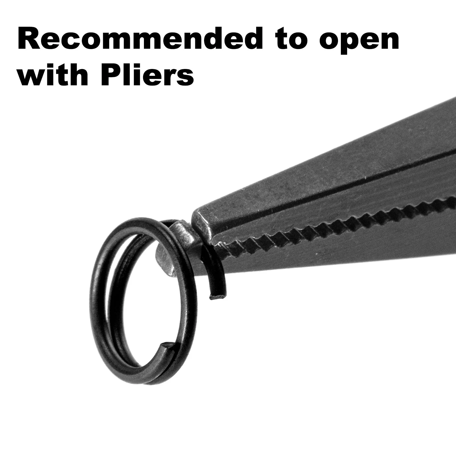 Dr.Fish 50pcs matt black split rings #1-#12 6.6lb-103lb - Image 7