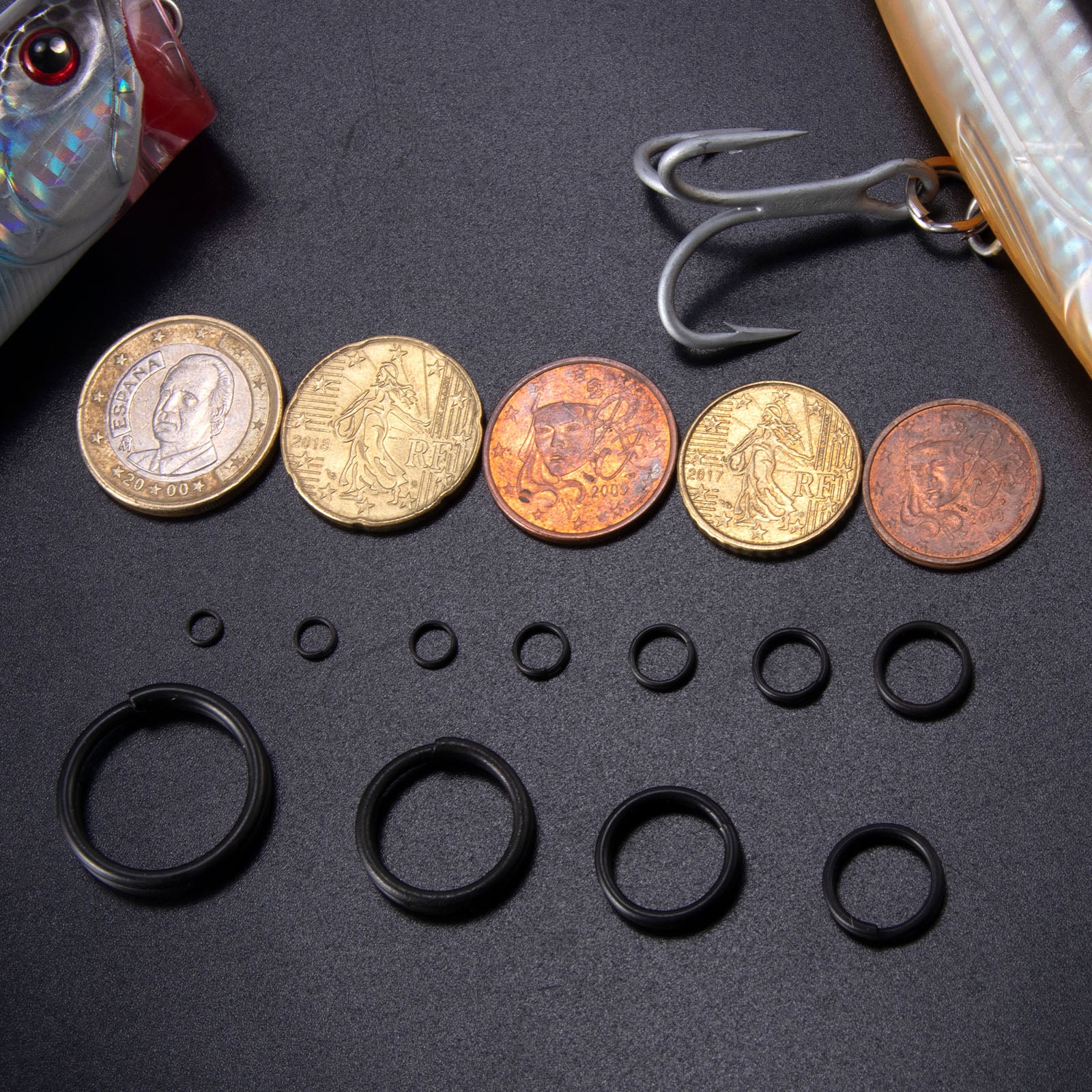 Dr.Fish 50pcs matt black split rings #1-#12 6.6lb-103lb - Image 8