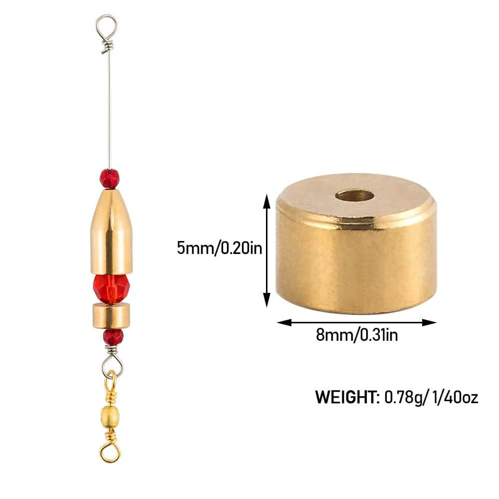 Dr.Fish 50pcs Brass Weights Sinkers 1/40oz - Image 5