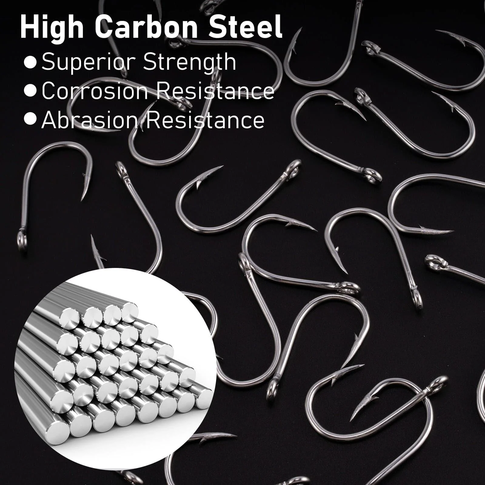 Dr.Fish 50pcs Heavy Duty Live Bait Hooks  1/0-10/0 - Image 3