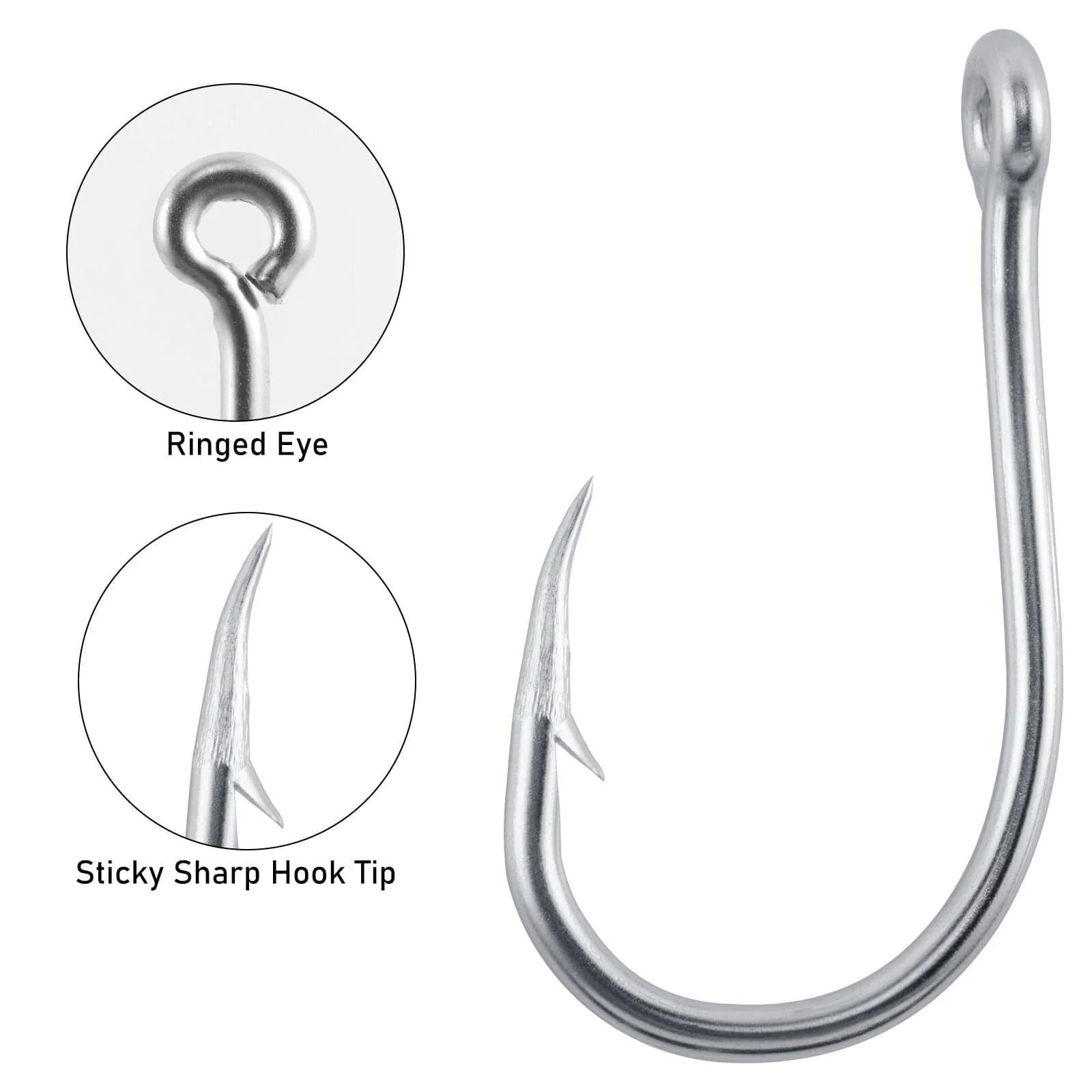 Dr.Fish 50pcs Heavy Duty Live Bait Hooks  1/0-10/0 - Image 4