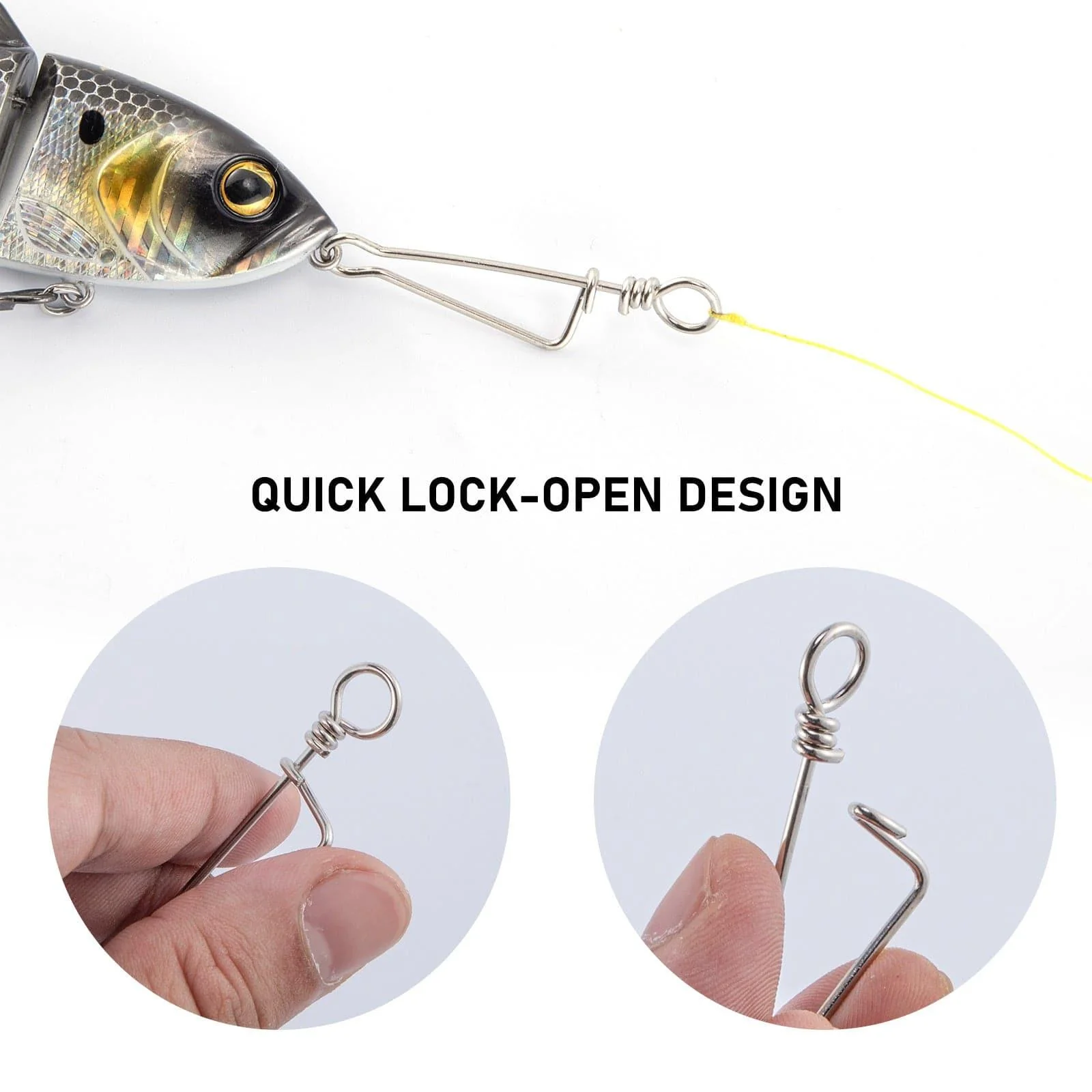 Dr.fish 20pcs Quick Change Clip Hook Lure Connector 13-209lb - Image 2