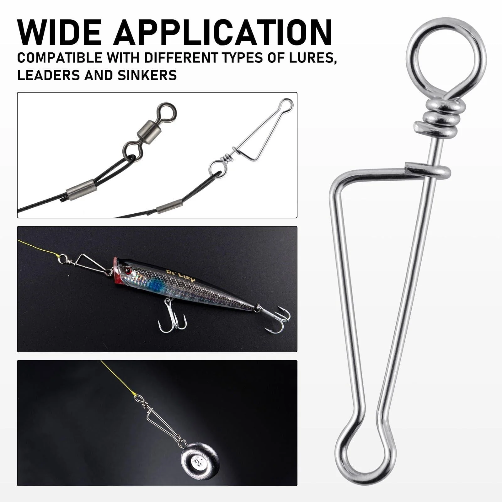Dr.fish 20pcs Quick Change Clip Hook Lure Connector 13-209lb - Image 4