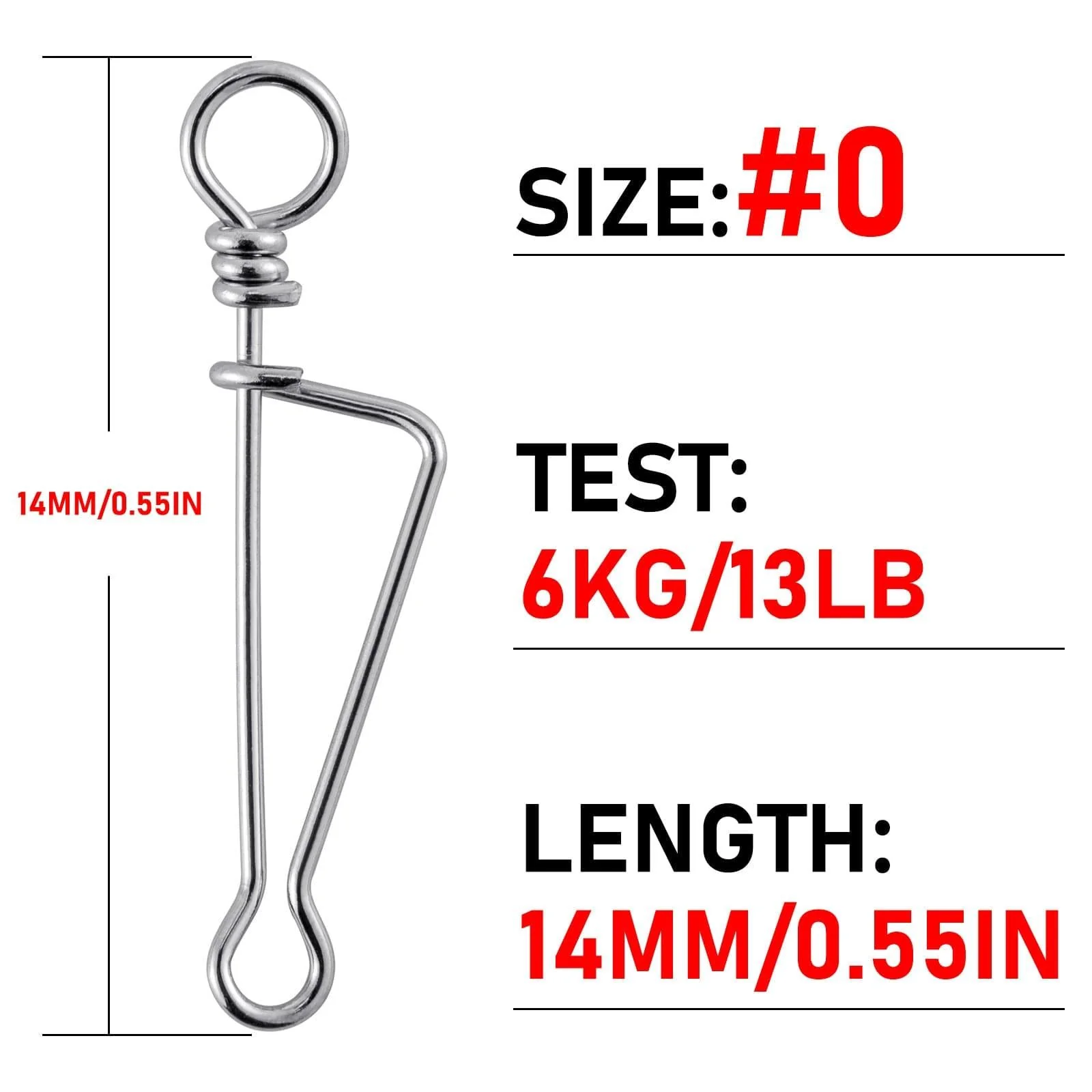 Dr.fish 20pcs Quick Change Clip Hook Lure Connector 13-209lb - Image 6